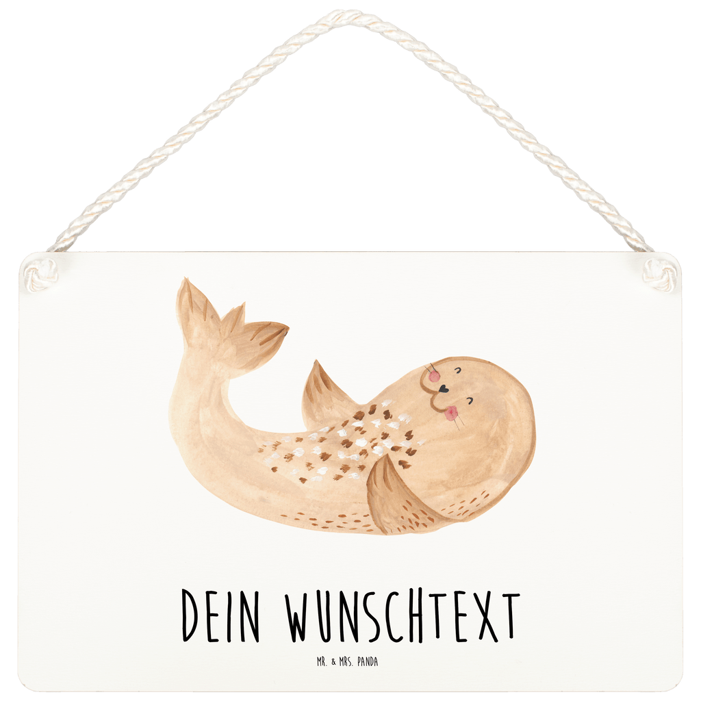 Personalisiertes Deko Schild Robbe liegend Dekoschild, Deko Schild, Schild, Tür Schild, Türschild, Holzschild, Wandschild, Wanddeko, süße Tiermotive, gute Laune, lustige Sprüche, Tiere, Robbe, Robben, Seehund, Strand, Meerestier, Ostsee, Nordsee, Lachen, Freude
