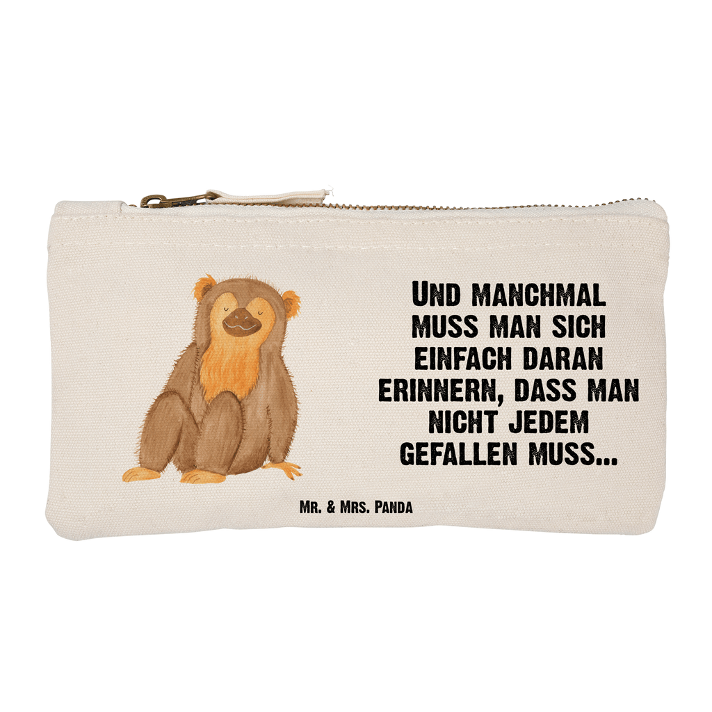 Schminktasche Affe Schminktasche, Kosmetiktasche, Kosmetikbeutel, Stiftemäppchen, Etui, Federmappe, Makeup, XXL, Schminketui, Kosmetiketui, Schlamperetui, Afrika, Wildtiere, Affe, Äffchen, Affen, Selbstliebe, Respekt, Motivation, Selbstachtung, Liebe, Selbstbewusstsein, Selfcare