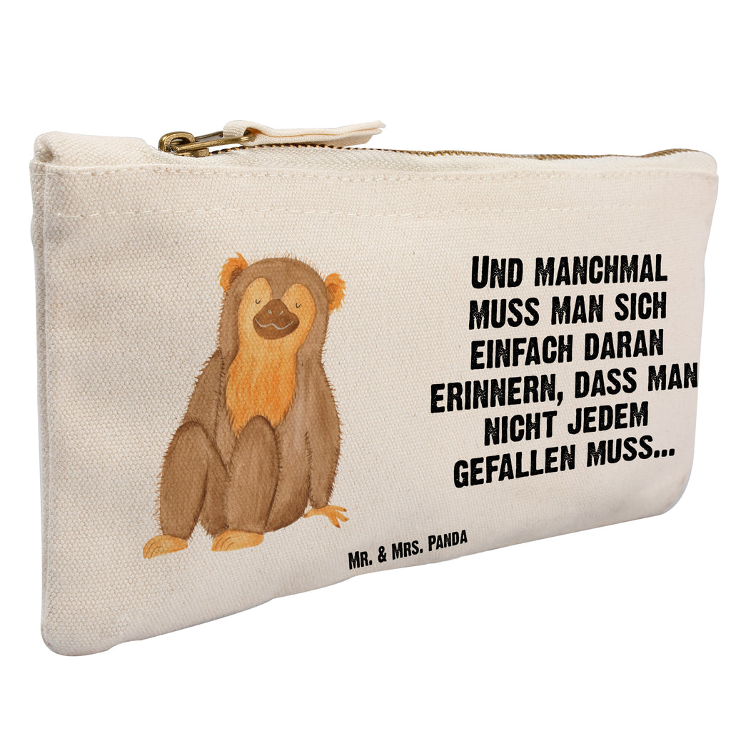 Schminktasche Affe Schminktasche, Kosmetiktasche, Kosmetikbeutel, Stiftemäppchen, Etui, Federmappe, Makeup, XXL, Schminketui, Kosmetiketui, Schlamperetui, Afrika, Wildtiere, Affe, Äffchen, Affen, Selbstliebe, Respekt, Motivation, Selbstachtung, Liebe, Selbstbewusstsein, Selfcare