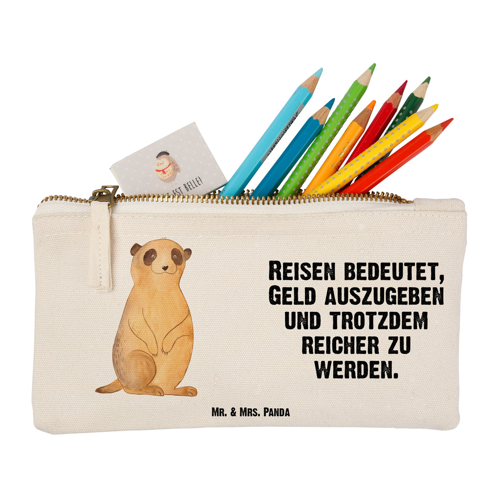 Schminktasche Erdmännchen Schminktasche, Kosmetiktasche, Kosmetikbeutel, Stiftemäppchen, Etui, Federmappe, Makeup, XXL, Schminketui, Kosmetiketui, Schlamperetui, Afrika, Wildtiere, Erdmännchen, Reisen, Spruch, Weltreise, Afrikareise, Roadtrip, Traveling