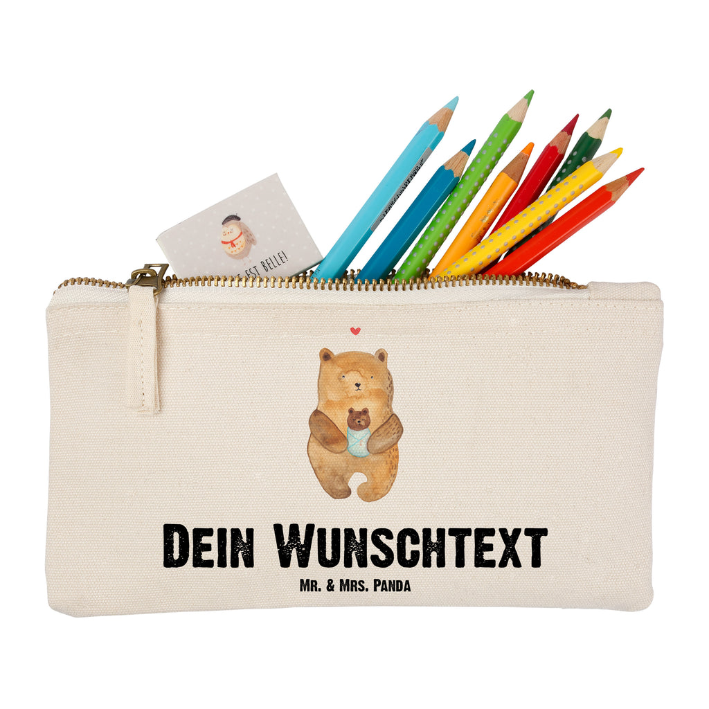 Personalisierte Schminktasche Bär mit Baby Personalisierte Schminktasche, Personalisierte Kosmetiktasche, Personalisierter Kosmetikbeutel, Personalisiertes Stiftemäppchen, Personalisiertes Etui, Personalisierte Federmappe, Personalisierte Makeup Bag, Personalisiertes Schminketui, Personalisiertes Kosmetiketui, Personalisiertes Schlamperetui, Schminktasche mit Namen, Kosmetiktasche mit Namen, Kosmetikbeutel mit Namen, Stiftemäppchen mit Namen, Etui mit Namen, Federmappe mit Namen, Makeup Bg  mit Namen, Schminketui mit Namen, Kosmetiketui mit Namen, Schlamperetui mit Namen, Schminktasche personalisieren, Schminktasche bedrucken, Schminktasche selbst gestalten, Bär, Teddy, Teddybär, Eltern, Mutter, Baby, Taufe, Geburt, Nichte, Neffe, Enkel, Enkelin, Täufling, Geburtstag, Glückwunsch
