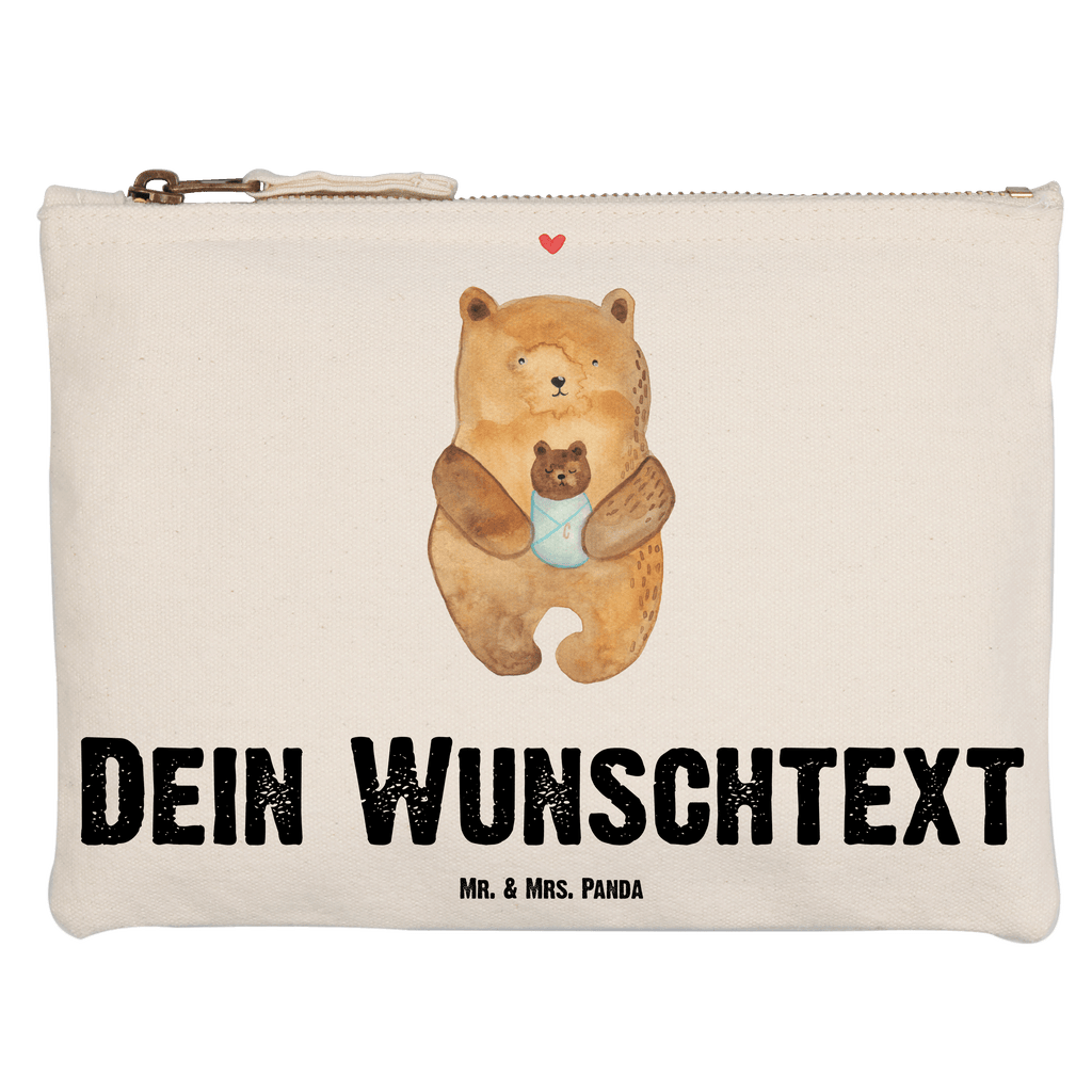 Personalisierte Schminktasche Bär mit Baby Personalisierte Schminktasche, Personalisierte Kosmetiktasche, Personalisierter Kosmetikbeutel, Personalisiertes Stiftemäppchen, Personalisiertes Etui, Personalisierte Federmappe, Personalisierte Makeup Bag, Personalisiertes Schminketui, Personalisiertes Kosmetiketui, Personalisiertes Schlamperetui, Schminktasche mit Namen, Kosmetiktasche mit Namen, Kosmetikbeutel mit Namen, Stiftemäppchen mit Namen, Etui mit Namen, Federmappe mit Namen, Makeup Bg  mit Namen, Schminketui mit Namen, Kosmetiketui mit Namen, Schlamperetui mit Namen, Schminktasche personalisieren, Schminktasche bedrucken, Schminktasche selbst gestalten, Bär, Teddy, Teddybär, Eltern, Mutter, Baby, Taufe, Geburt, Nichte, Neffe, Enkel, Enkelin, Täufling, Geburtstag, Glückwunsch