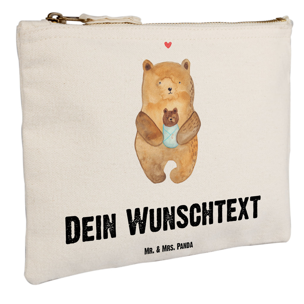 Personalisierte Schminktasche Bär mit Baby Personalisierte Schminktasche, Personalisierte Kosmetiktasche, Personalisierter Kosmetikbeutel, Personalisiertes Stiftemäppchen, Personalisiertes Etui, Personalisierte Federmappe, Personalisierte Makeup Bag, Personalisiertes Schminketui, Personalisiertes Kosmetiketui, Personalisiertes Schlamperetui, Schminktasche mit Namen, Kosmetiktasche mit Namen, Kosmetikbeutel mit Namen, Stiftemäppchen mit Namen, Etui mit Namen, Federmappe mit Namen, Makeup Bg  mit Namen, Schminketui mit Namen, Kosmetiketui mit Namen, Schlamperetui mit Namen, Schminktasche personalisieren, Schminktasche bedrucken, Schminktasche selbst gestalten, Bär, Teddy, Teddybär, Eltern, Mutter, Baby, Taufe, Geburt, Nichte, Neffe, Enkel, Enkelin, Täufling, Geburtstag, Glückwunsch