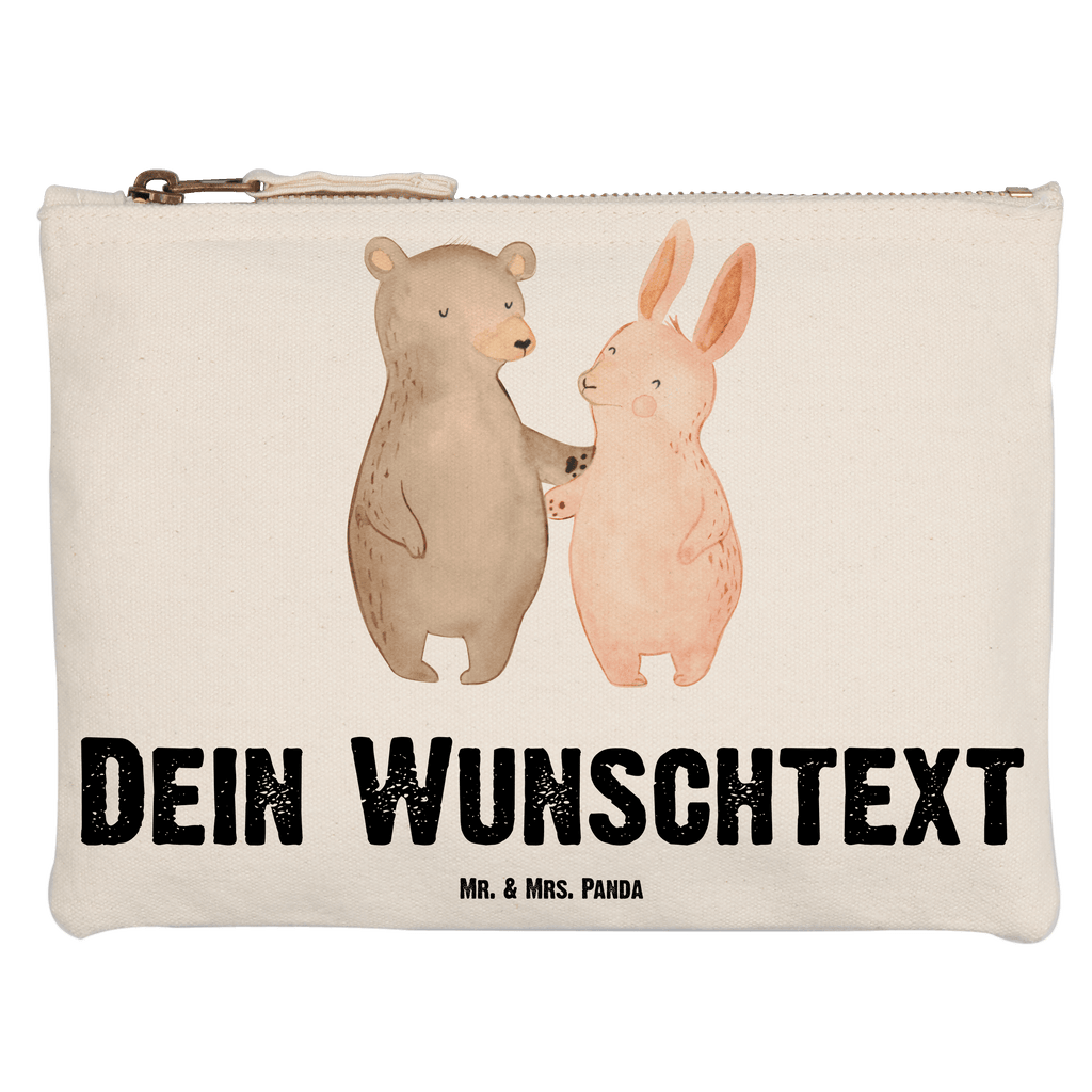 Personalisierte Schminktasche Bär Hase Umarmen Personalisierte Schminktasche, Personalisierte Kosmetiktasche, Personalisierter Kosmetikbeutel, Personalisiertes Stiftemäppchen, Personalisiertes Etui, Personalisierte Federmappe, Personalisierte Makeup Bag, Personalisiertes Schminketui, Personalisiertes Kosmetiketui, Personalisiertes Schlamperetui, Schminktasche mit Namen, Kosmetiktasche mit Namen, Kosmetikbeutel mit Namen, Stiftemäppchen mit Namen, Etui mit Namen, Federmappe mit Namen, Makeup Bg  mit Namen, Schminketui mit Namen, Kosmetiketui mit Namen, Schlamperetui mit Namen, Schminktasche personalisieren, Schminktasche bedrucken, Schminktasche selbst gestalten, Liebe, Partner, Freund, Freundin, Ehemann, Ehefrau, Heiraten, Verlobung, Heiratsantrag, Liebesgeschenk, Jahrestag, Hocheitstag, Freunde, bester Freund, Hase, Bär, Bärchen, best friends