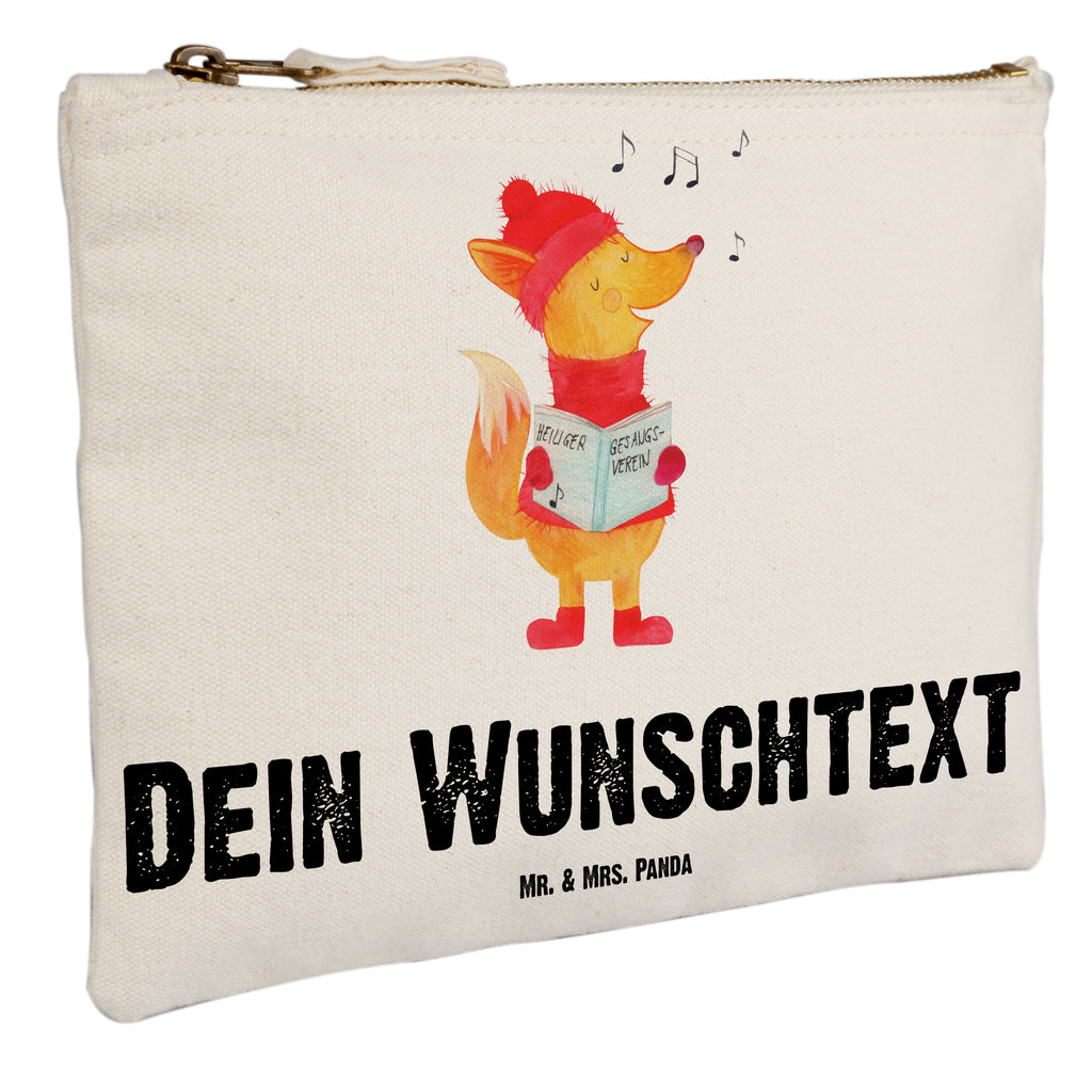 Personalisierte Schminktasche Fuchs Sänger Personalisierte Schminktasche, Personalisierte Kosmetiktasche, Personalisierter Kosmetikbeutel, Personalisiertes Stiftemäppchen, Personalisiertes Etui, Personalisierte Federmappe, Personalisierte Makeup Bag, Personalisiertes Schminketui, Personalisiertes Kosmetiketui, Personalisiertes Schlamperetui, Schminktasche mit Namen, Kosmetiktasche mit Namen, Kosmetikbeutel mit Namen, Stiftemäppchen mit Namen, Etui mit Namen, Federmappe mit Namen, Makeup Bg  mit Namen, Schminketui mit Namen, Kosmetiketui mit Namen, Schlamperetui mit Namen, Schminktasche personalisieren, Schminktasche bedrucken, Schminktasche selbst gestalten, Winter, Weihnachten, Weihnachtsdeko, Nikolaus, Advent, Heiligabend, Wintermotiv, Fuchs, Füchse, Sänger, Geschenk Sänger, Singen, Weihnachtslieder