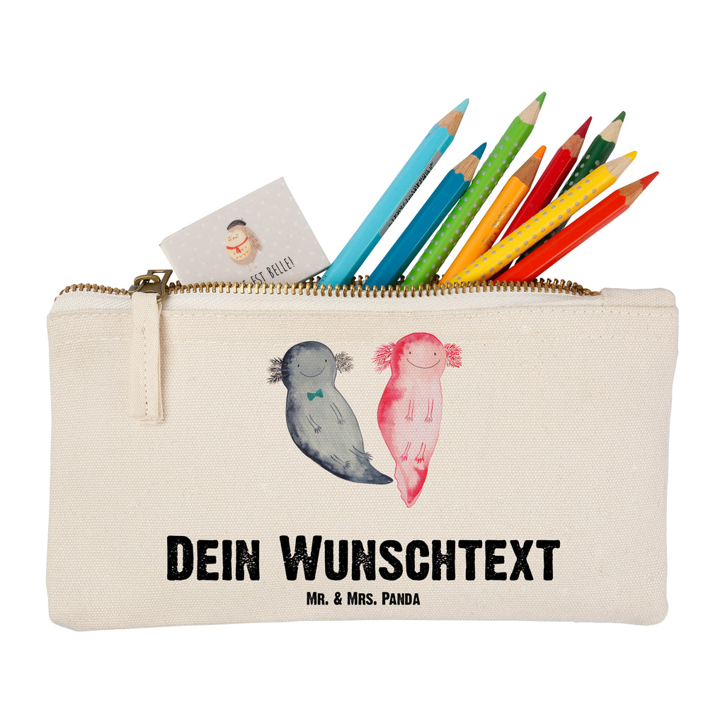 Personalisierte Schminktasche Axolotl Axel+Lotte Personalisierte Schminktasche, Personalisierte Kosmetiktasche, Personalisierter Kosmetikbeutel, Personalisiertes Stiftemäppchen, Personalisiertes Etui, Personalisierte Federmappe, Personalisierte Makeup Bag, Personalisiertes Schminketui, Personalisiertes Kosmetiketui, Personalisiertes Schlamperetui, Schminktasche mit Namen, Kosmetiktasche mit Namen, Kosmetikbeutel mit Namen, Stiftemäppchen mit Namen, Etui mit Namen, Federmappe mit Namen, Makeup Bg  mit Namen, Schminketui mit Namen, Kosmetiketui mit Namen, Schlamperetui mit Namen, Schminktasche personalisieren, Schminktasche bedrucken, Schminktasche selbst gestalten, Axolotl, Molch, Axolot, Schwanzlurch, Lurch, Lurche, Liebe, große Liebe, Liebesbeweis, Freund, Verlobter, Ehemann, Jahrestag, Valentinstag