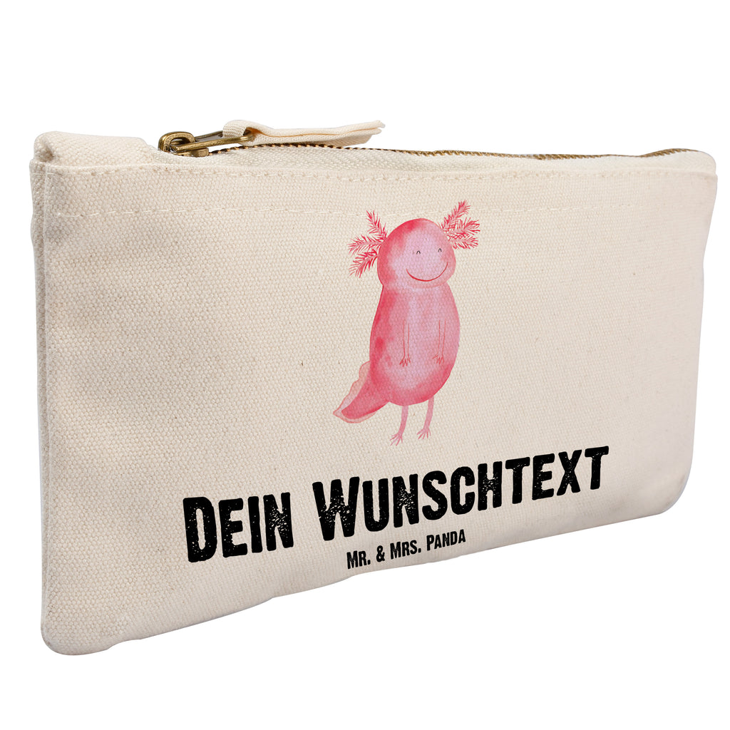 Personalisierte Schminktasche Axolotl glücklich Personalisierte Schminktasche, Personalisierte Kosmetiktasche, Personalisierter Kosmetikbeutel, Personalisiertes Stiftemäppchen, Personalisiertes Etui, Personalisierte Federmappe, Personalisierte Makeup Bag, Personalisiertes Schminketui, Personalisiertes Kosmetiketui, Personalisiertes Schlamperetui, Schminktasche mit Namen, Kosmetiktasche mit Namen, Kosmetikbeutel mit Namen, Stiftemäppchen mit Namen, Etui mit Namen, Federmappe mit Namen, Makeup Bg  mit Namen, Schminketui mit Namen, Kosmetiketui mit Namen, Schlamperetui mit Namen, Schminktasche personalisieren, Schminktasche bedrucken, Schminktasche selbst gestalten, Axolotl, Molch, Axolot, Schwanzlurch, Lurch, Lurche, Motivation, gute Laune