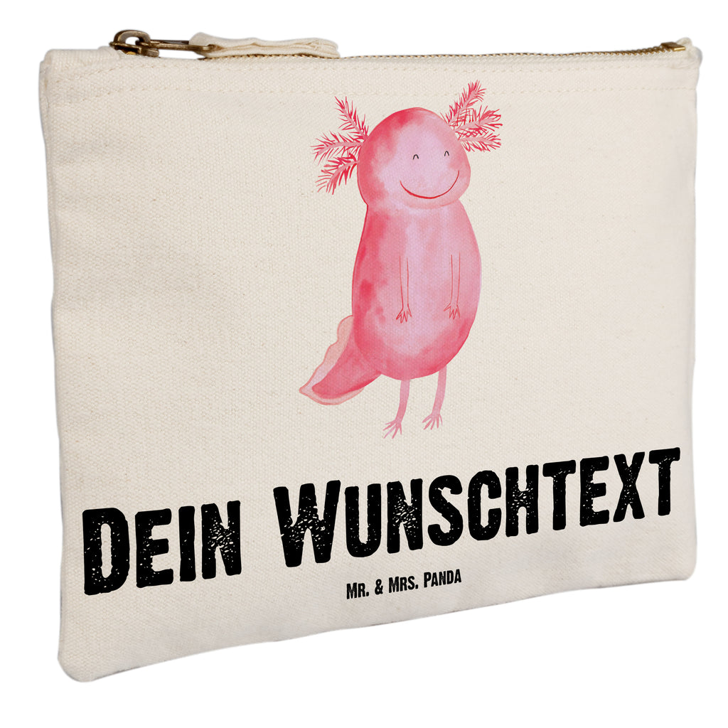 Personalisierte Schminktasche Axolotl glücklich Personalisierte Schminktasche, Personalisierte Kosmetiktasche, Personalisierter Kosmetikbeutel, Personalisiertes Stiftemäppchen, Personalisiertes Etui, Personalisierte Federmappe, Personalisierte Makeup Bag, Personalisiertes Schminketui, Personalisiertes Kosmetiketui, Personalisiertes Schlamperetui, Schminktasche mit Namen, Kosmetiktasche mit Namen, Kosmetikbeutel mit Namen, Stiftemäppchen mit Namen, Etui mit Namen, Federmappe mit Namen, Makeup Bg  mit Namen, Schminketui mit Namen, Kosmetiketui mit Namen, Schlamperetui mit Namen, Schminktasche personalisieren, Schminktasche bedrucken, Schminktasche selbst gestalten, Axolotl, Molch, Axolot, Schwanzlurch, Lurch, Lurche, Motivation, gute Laune