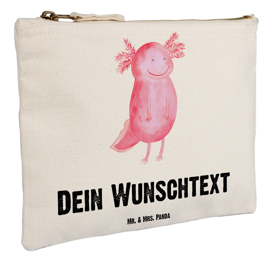 Personalisierte Schminktasche Axolotl glücklich Personalisierte Schminktasche, Personalisierte Kosmetiktasche, Personalisierter Kosmetikbeutel, Personalisiertes Stiftemäppchen, Personalisiertes Etui, Personalisierte Federmappe, Personalisierte Makeup Bag, Personalisiertes Schminketui, Personalisiertes Kosmetiketui, Personalisiertes Schlamperetui, Schminktasche mit Namen, Kosmetiktasche mit Namen, Kosmetikbeutel mit Namen, Stiftemäppchen mit Namen, Etui mit Namen, Federmappe mit Namen, Makeup Bg  mit Namen, Schminketui mit Namen, Kosmetiketui mit Namen, Schlamperetui mit Namen, Schminktasche personalisieren, Schminktasche bedrucken, Schminktasche selbst gestalten, Axolotl, Molch, Axolot, Schwanzlurch, Lurch, Lurche, Motivation, gute Laune