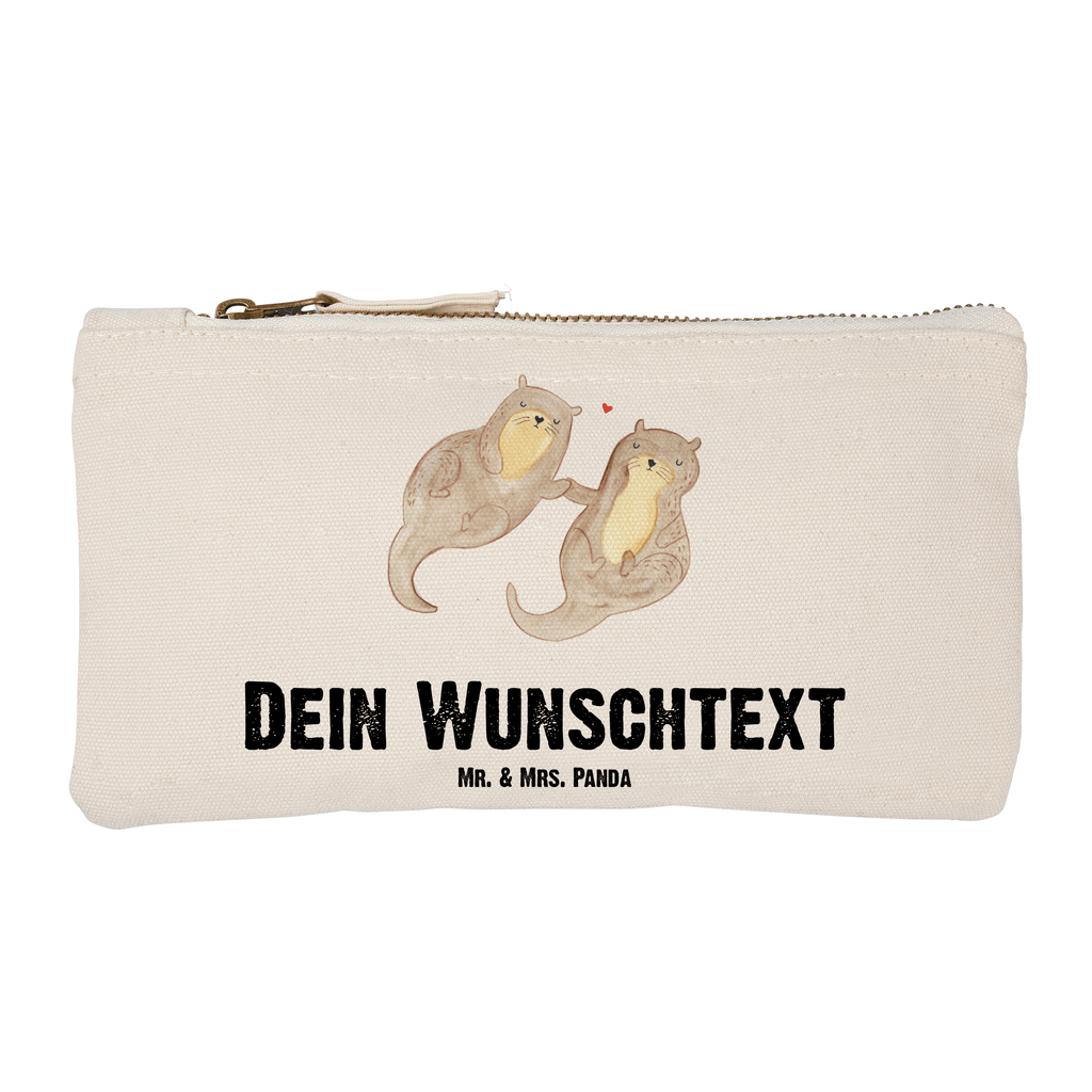 Personalisierte Schminktasche Otter händchenhaltend Personalisierte Schminktasche, Personalisierte Kosmetiktasche, Personalisierter Kosmetikbeutel, Personalisiertes Stiftemäppchen, Personalisiertes Etui, Personalisierte Federmappe, Personalisierte Makeup Bag, Personalisiertes Schminketui, Personalisiertes Kosmetiketui, Personalisiertes Schlamperetui, Schminktasche mit Namen, Kosmetiktasche mit Namen, Kosmetikbeutel mit Namen, Stiftemäppchen mit Namen, Etui mit Namen, Federmappe mit Namen, Makeup Bg  mit Namen, Schminketui mit Namen, Kosmetiketui mit Namen, Schlamperetui mit Namen, Schminktasche personalisieren, Schminktasche bedrucken, Schminktasche selbst gestalten, Otter, Fischotter, Seeotter, Otter Seeotter See Otter