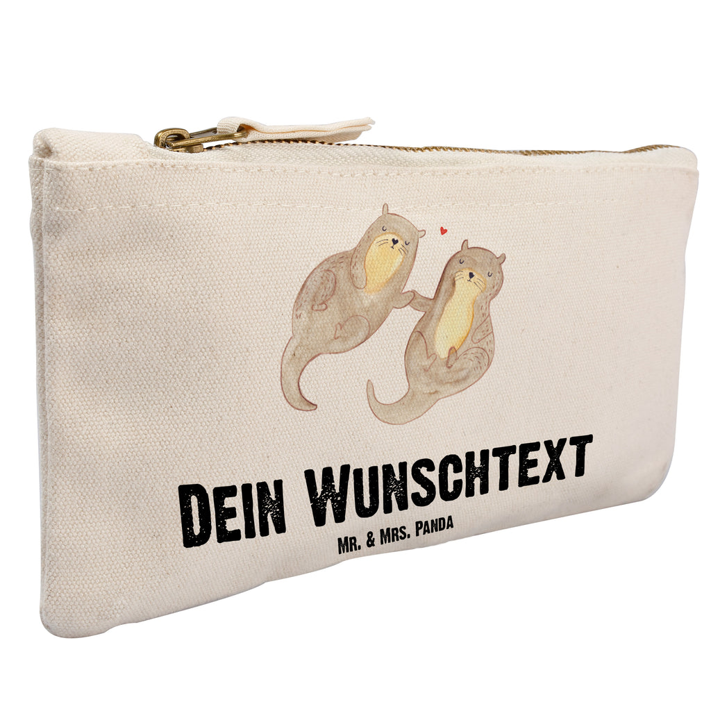 Personalisierte Schminktasche Otter händchenhaltend Personalisierte Schminktasche, Personalisierte Kosmetiktasche, Personalisierter Kosmetikbeutel, Personalisiertes Stiftemäppchen, Personalisiertes Etui, Personalisierte Federmappe, Personalisierte Makeup Bag, Personalisiertes Schminketui, Personalisiertes Kosmetiketui, Personalisiertes Schlamperetui, Schminktasche mit Namen, Kosmetiktasche mit Namen, Kosmetikbeutel mit Namen, Stiftemäppchen mit Namen, Etui mit Namen, Federmappe mit Namen, Makeup Bg  mit Namen, Schminketui mit Namen, Kosmetiketui mit Namen, Schlamperetui mit Namen, Schminktasche personalisieren, Schminktasche bedrucken, Schminktasche selbst gestalten, Otter, Fischotter, Seeotter, Otter Seeotter See Otter