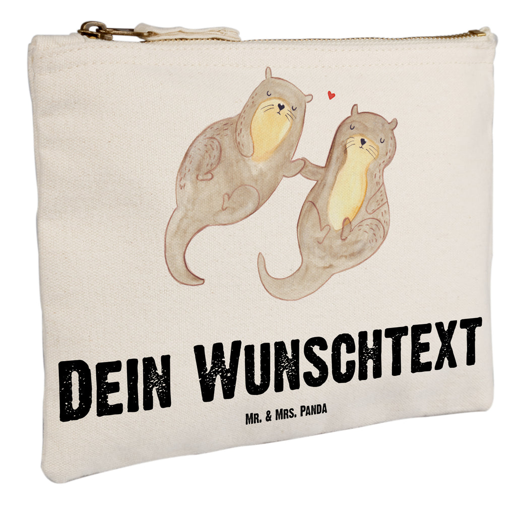 Personalisierte Schminktasche Otter händchenhaltend Personalisierte Schminktasche, Personalisierte Kosmetiktasche, Personalisierter Kosmetikbeutel, Personalisiertes Stiftemäppchen, Personalisiertes Etui, Personalisierte Federmappe, Personalisierte Makeup Bag, Personalisiertes Schminketui, Personalisiertes Kosmetiketui, Personalisiertes Schlamperetui, Schminktasche mit Namen, Kosmetiktasche mit Namen, Kosmetikbeutel mit Namen, Stiftemäppchen mit Namen, Etui mit Namen, Federmappe mit Namen, Makeup Bg  mit Namen, Schminketui mit Namen, Kosmetiketui mit Namen, Schlamperetui mit Namen, Schminktasche personalisieren, Schminktasche bedrucken, Schminktasche selbst gestalten, Otter, Fischotter, Seeotter, Otter Seeotter See Otter