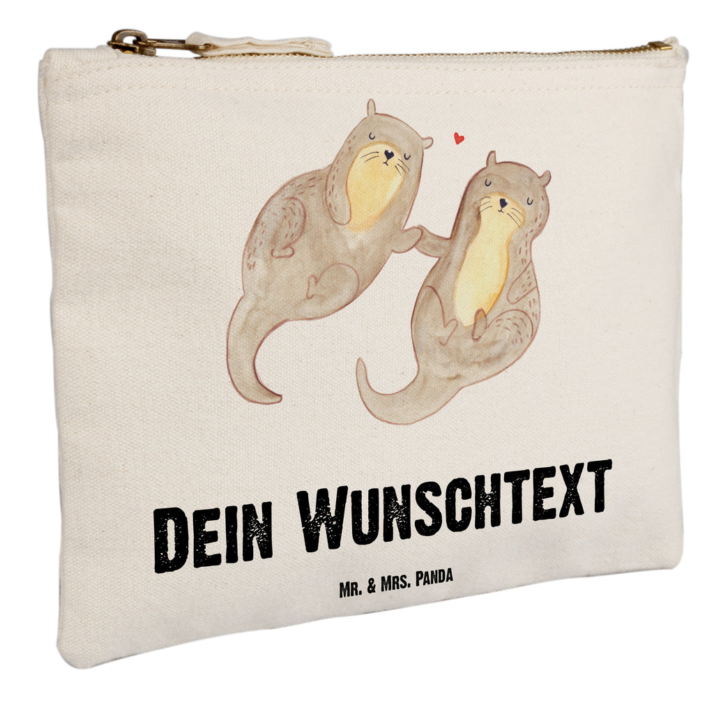 Personalisierte Schminktasche Otter händchenhaltend Personalisierte Schminktasche, Personalisierte Kosmetiktasche, Personalisierter Kosmetikbeutel, Personalisiertes Stiftemäppchen, Personalisiertes Etui, Personalisierte Federmappe, Personalisierte Makeup Bag, Personalisiertes Schminketui, Personalisiertes Kosmetiketui, Personalisiertes Schlamperetui, Schminktasche mit Namen, Kosmetiktasche mit Namen, Kosmetikbeutel mit Namen, Stiftemäppchen mit Namen, Etui mit Namen, Federmappe mit Namen, Makeup Bg  mit Namen, Schminketui mit Namen, Kosmetiketui mit Namen, Schlamperetui mit Namen, Schminktasche personalisieren, Schminktasche bedrucken, Schminktasche selbst gestalten, Otter, Fischotter, Seeotter, Otter Seeotter See Otter