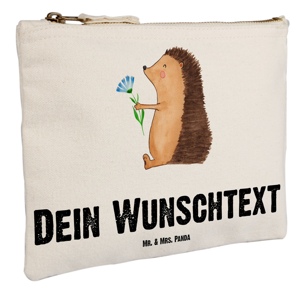 Personalisierte Schminktasche Igel mit Blume Personalisierte Schminktasche, Personalisierte Kosmetiktasche, Personalisierter Kosmetikbeutel, Personalisiertes Stiftemäppchen, Personalisiertes Etui, Personalisierte Federmappe, Personalisierte Makeup Bag, Personalisiertes Schminketui, Personalisiertes Kosmetiketui, Personalisiertes Schlamperetui, Schminktasche mit Namen, Kosmetiktasche mit Namen, Kosmetikbeutel mit Namen, Stiftemäppchen mit Namen, Etui mit Namen, Federmappe mit Namen, Makeup Bg  mit Namen, Schminketui mit Namen, Kosmetiketui mit Namen, Schlamperetui mit Namen, Schminktasche personalisieren, Schminktasche bedrucken, Schminktasche selbst gestalten, Tiermotive, Gute Laune, lustige Sprüche, Tiere, Igel, Gute Besserung, Genesungswünsche, Krankheit, Krankenhaus, krank, Besuch