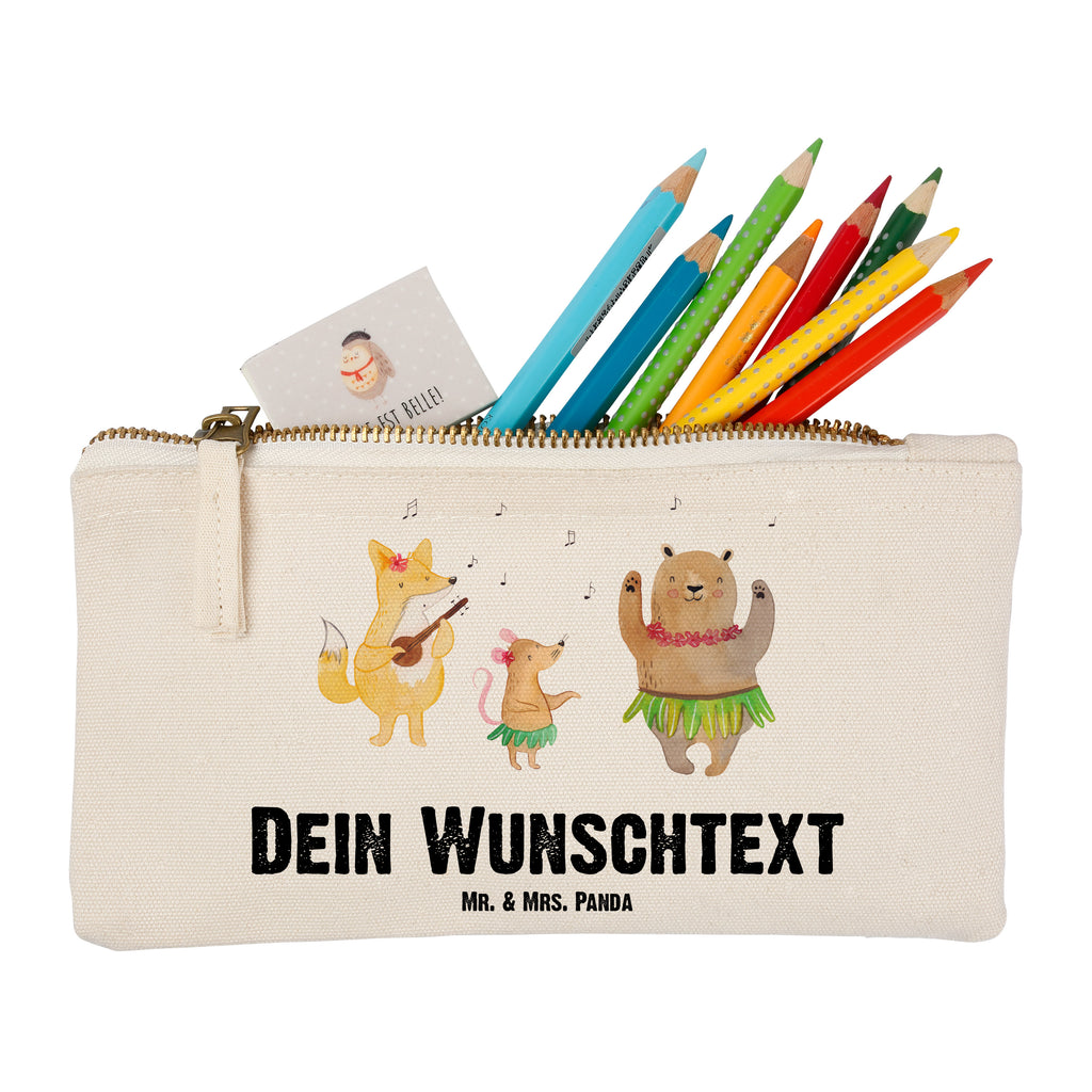 Personalisierte Schminktasche Waldtiere Aloha Personalisierte Schminktasche, Personalisierte Kosmetiktasche, Personalisierter Kosmetikbeutel, Personalisiertes Stiftemäppchen, Personalisiertes Etui, Personalisierte Federmappe, Personalisierte Makeup Bag, Personalisiertes Schminketui, Personalisiertes Kosmetiketui, Personalisiertes Schlamperetui, Schminktasche mit Namen, Kosmetiktasche mit Namen, Kosmetikbeutel mit Namen, Stiftemäppchen mit Namen, Etui mit Namen, Federmappe mit Namen, Makeup Bg  mit Namen, Schminketui mit Namen, Kosmetiketui mit Namen, Schlamperetui mit Namen, Schminktasche personalisieren, Schminktasche bedrucken, Schminktasche selbst gestalten, süße Tiermotive, gute Laune, lustige Sprüche, Tiere, Wald, Waldtiere, Musik, Aloha, Bär, Hase, Igel, Tanzen, Leben, Lachen