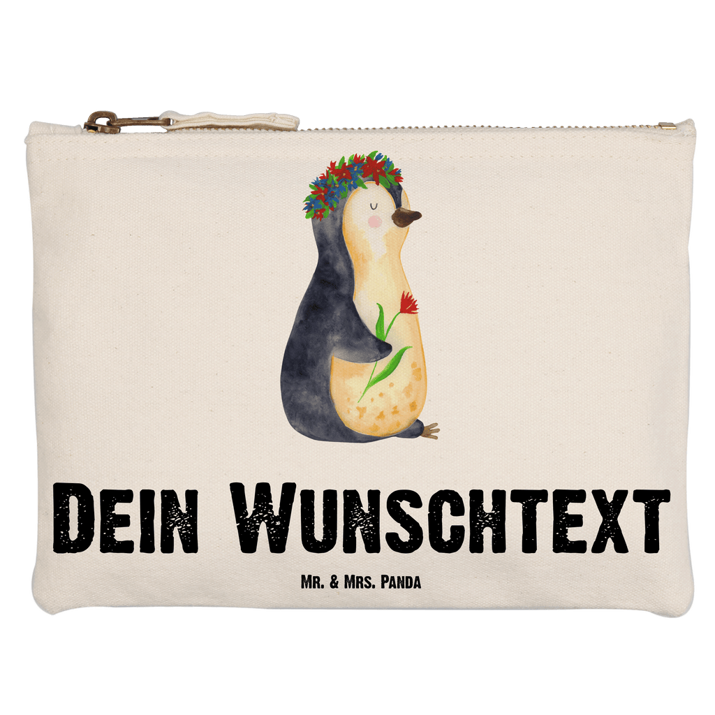 Personalisierte Schminktasche Pinguin Blumenkranz Personalisierte Schminktasche, Personalisierte Kosmetiktasche, Personalisierter Kosmetikbeutel, Personalisiertes Stiftemäppchen, Personalisiertes Etui, Personalisierte Federmappe, Personalisierte Makeup Bag, Personalisiertes Schminketui, Personalisiertes Kosmetiketui, Personalisiertes Schlamperetui, Schminktasche mit Namen, Kosmetiktasche mit Namen, Kosmetikbeutel mit Namen, Stiftemäppchen mit Namen, Etui mit Namen, Federmappe mit Namen, Makeup Bg  mit Namen, Schminketui mit Namen, Kosmetiketui mit Namen, Schlamperetui mit Namen, Schminktasche personalisieren, Schminktasche bedrucken, Schminktasche selbst gestalten, Pinguin, Pinguine, Blumenkranz, Universum, Leben, Wünsche, Ziele, Lebensziele, Motivation, Lebenslust, Liebeskummer, Geschenkidee