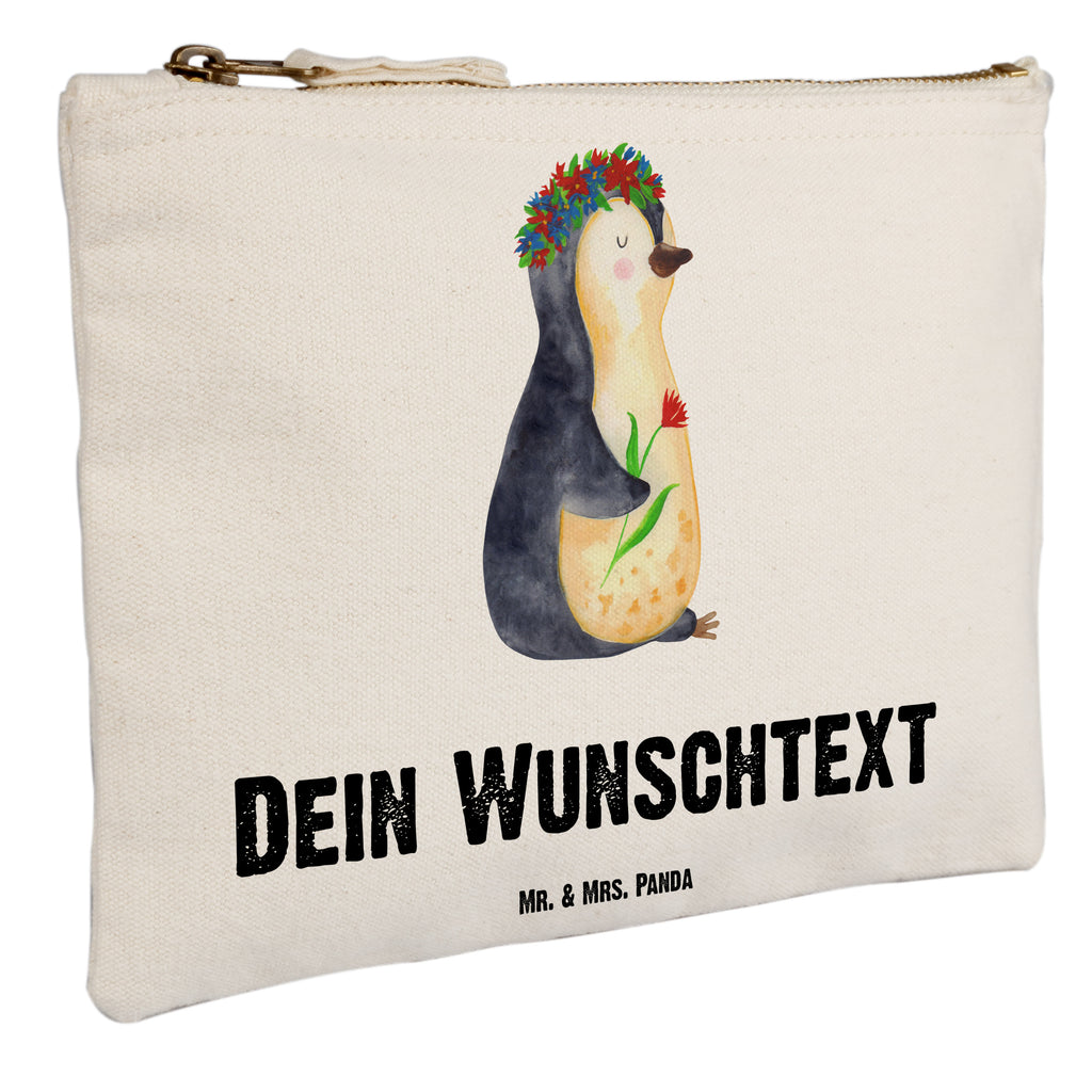 Personalisierte Schminktasche Pinguin Blumenkranz Personalisierte Schminktasche, Personalisierte Kosmetiktasche, Personalisierter Kosmetikbeutel, Personalisiertes Stiftemäppchen, Personalisiertes Etui, Personalisierte Federmappe, Personalisierte Makeup Bag, Personalisiertes Schminketui, Personalisiertes Kosmetiketui, Personalisiertes Schlamperetui, Schminktasche mit Namen, Kosmetiktasche mit Namen, Kosmetikbeutel mit Namen, Stiftemäppchen mit Namen, Etui mit Namen, Federmappe mit Namen, Makeup Bg  mit Namen, Schminketui mit Namen, Kosmetiketui mit Namen, Schlamperetui mit Namen, Schminktasche personalisieren, Schminktasche bedrucken, Schminktasche selbst gestalten, Pinguin, Pinguine, Blumenkranz, Universum, Leben, Wünsche, Ziele, Lebensziele, Motivation, Lebenslust, Liebeskummer, Geschenkidee