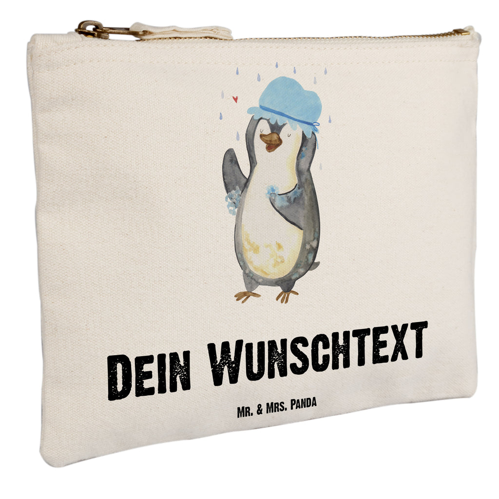 Personalisierte Schminktasche Pinguin duscht Personalisierte Schminktasche, Personalisierte Kosmetiktasche, Personalisierter Kosmetikbeutel, Personalisiertes Stiftemäppchen, Personalisiertes Etui, Personalisierte Federmappe, Personalisierte Makeup Bag, Personalisiertes Schminketui, Personalisiertes Kosmetiketui, Personalisiertes Schlamperetui, Schminktasche mit Namen, Kosmetiktasche mit Namen, Kosmetikbeutel mit Namen, Stiftemäppchen mit Namen, Etui mit Namen, Federmappe mit Namen, Makeup Bg  mit Namen, Schminketui mit Namen, Kosmetiketui mit Namen, Schlamperetui mit Namen, Schminktasche personalisieren, Schminktasche bedrucken, Schminktasche selbst gestalten, Pinguin, Pinguine, Dusche, duschen, Lebensmotto, Motivation, Neustart, Neuanfang, glücklich sein