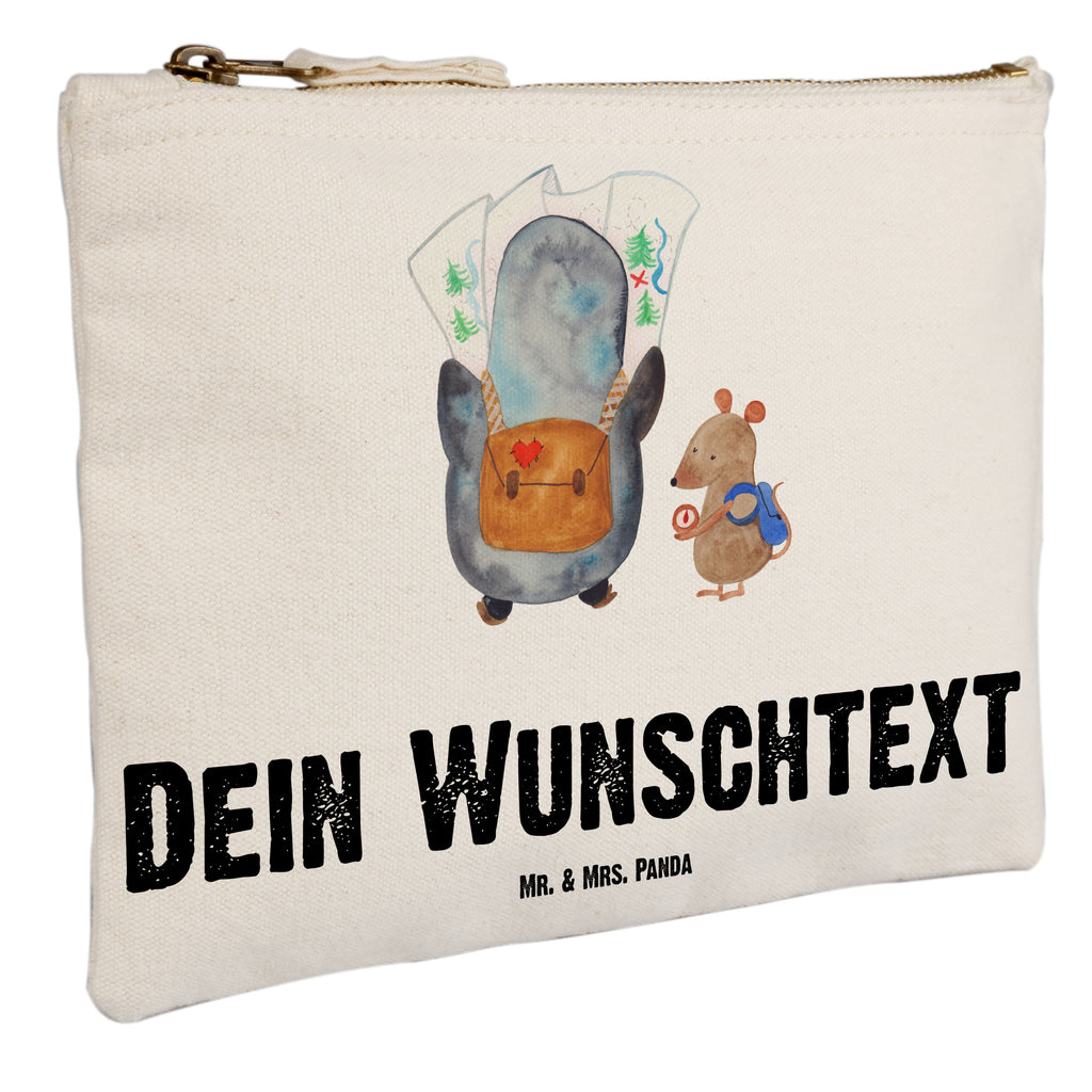 Personalisierte Schminktasche Pinguin & Maus Wanderer Personalisierte Schminktasche, Personalisierte Kosmetiktasche, Personalisierter Kosmetikbeutel, Personalisiertes Stiftemäppchen, Personalisiertes Etui, Personalisierte Federmappe, Personalisierte Makeup Bag, Personalisiertes Schminketui, Personalisiertes Kosmetiketui, Personalisiertes Schlamperetui, Schminktasche mit Namen, Kosmetiktasche mit Namen, Kosmetikbeutel mit Namen, Stiftemäppchen mit Namen, Etui mit Namen, Federmappe mit Namen, Makeup Bg  mit Namen, Schminketui mit Namen, Kosmetiketui mit Namen, Schlamperetui mit Namen, Schminktasche personalisieren, Schminktasche bedrucken, Schminktasche selbst gestalten, Pinguin, Pinguine, Abenteurer, Abenteuer, Roadtrip, Ausflug, Wanderlust, wandern