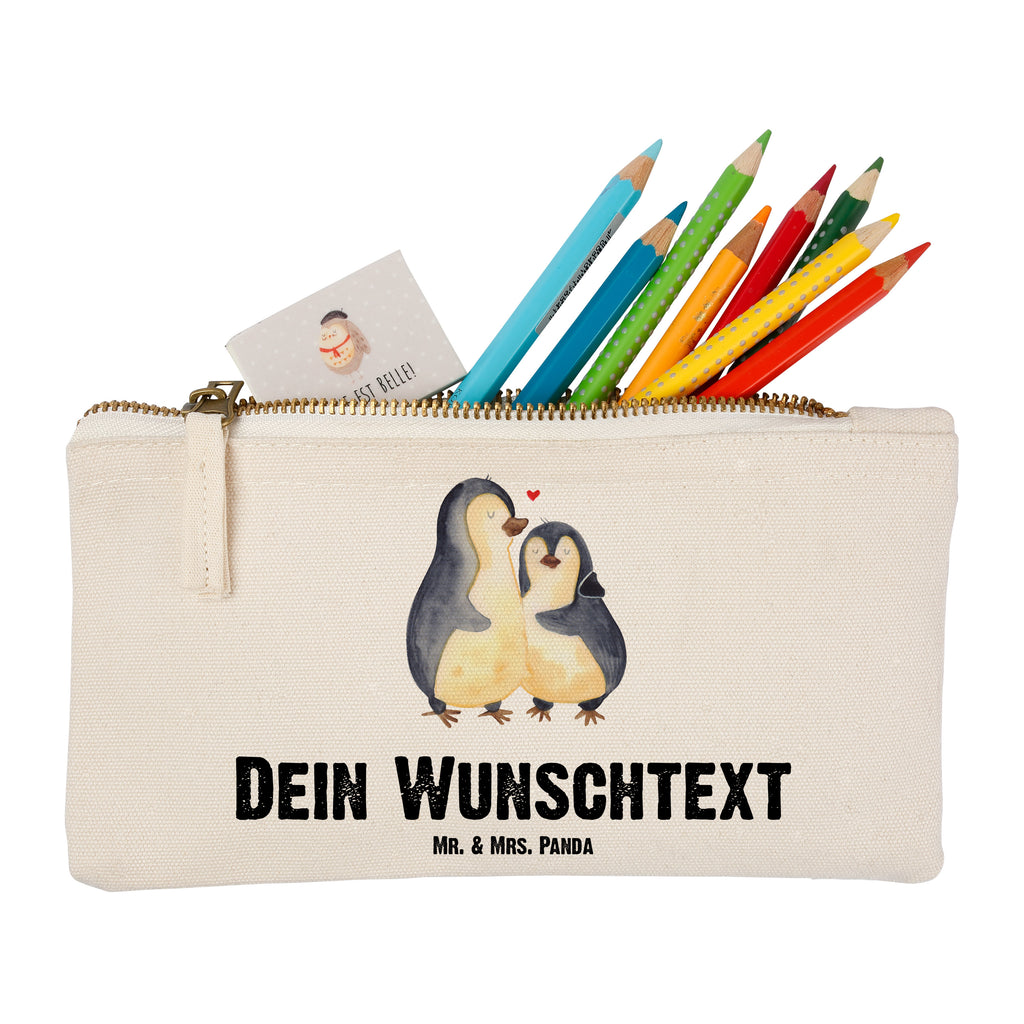 Personalisierte Schminktasche Pinguin umarmend Personalisierte Schminktasche, Personalisierte Kosmetiktasche, Personalisierter Kosmetikbeutel, Personalisiertes Stiftemäppchen, Personalisiertes Etui, Personalisierte Federmappe, Personalisierte Makeup Bag, Personalisiertes Schminketui, Personalisiertes Kosmetiketui, Personalisiertes Schlamperetui, Schminktasche mit Namen, Kosmetiktasche mit Namen, Kosmetikbeutel mit Namen, Stiftemäppchen mit Namen, Etui mit Namen, Federmappe mit Namen, Makeup Bg  mit Namen, Schminketui mit Namen, Kosmetiketui mit Namen, Schlamperetui mit Namen, Schminktasche personalisieren, Schminktasche bedrucken, Schminktasche selbst gestalten, Pinguin, Liebe, Liebespaar, Liebesbeweis, Liebesgeschenk, Verlobung, Jahrestag, Hochzeitstag, Hochzeit, Hochzeitsgeschenk