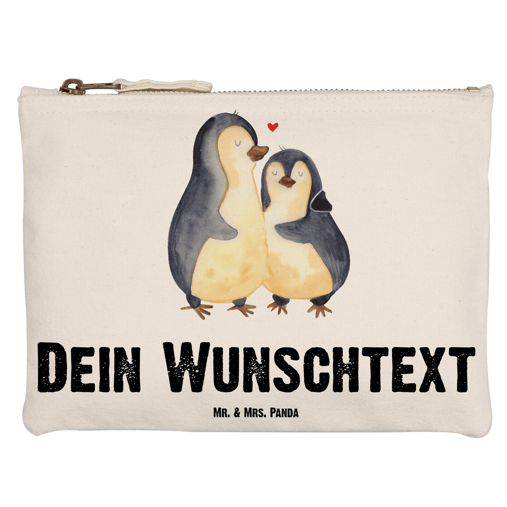 Personalisierte Schminktasche Pinguin umarmend Personalisierte Schminktasche, Personalisierte Kosmetiktasche, Personalisierter Kosmetikbeutel, Personalisiertes Stiftemäppchen, Personalisiertes Etui, Personalisierte Federmappe, Personalisierte Makeup Bag, Personalisiertes Schminketui, Personalisiertes Kosmetiketui, Personalisiertes Schlamperetui, Schminktasche mit Namen, Kosmetiktasche mit Namen, Kosmetikbeutel mit Namen, Stiftemäppchen mit Namen, Etui mit Namen, Federmappe mit Namen, Makeup Bg  mit Namen, Schminketui mit Namen, Kosmetiketui mit Namen, Schlamperetui mit Namen, Schminktasche personalisieren, Schminktasche bedrucken, Schminktasche selbst gestalten, Pinguin, Liebe, Liebespaar, Liebesbeweis, Liebesgeschenk, Verlobung, Jahrestag, Hochzeitstag, Hochzeit, Hochzeitsgeschenk