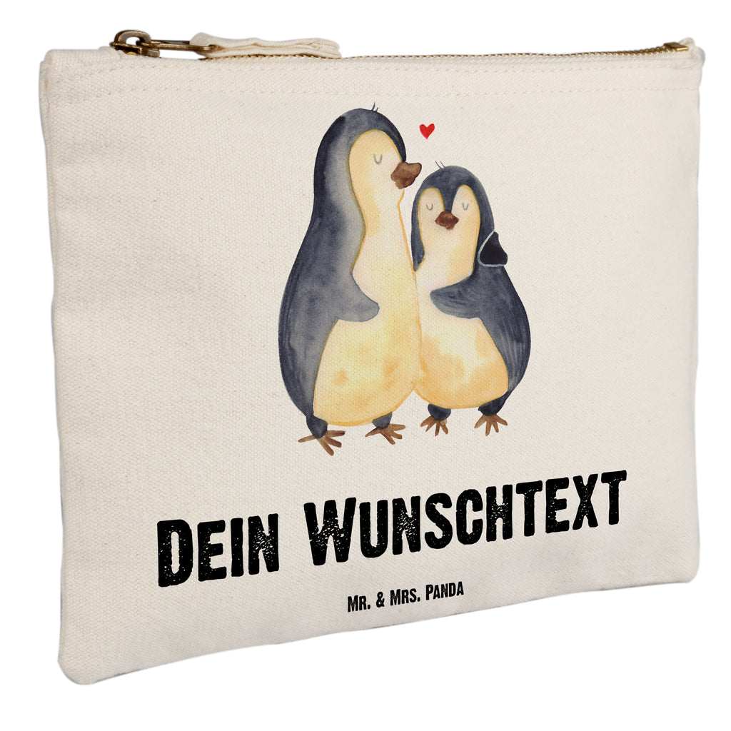 Personalisierte Schminktasche Pinguin umarmend Personalisierte Schminktasche, Personalisierte Kosmetiktasche, Personalisierter Kosmetikbeutel, Personalisiertes Stiftemäppchen, Personalisiertes Etui, Personalisierte Federmappe, Personalisierte Makeup Bag, Personalisiertes Schminketui, Personalisiertes Kosmetiketui, Personalisiertes Schlamperetui, Schminktasche mit Namen, Kosmetiktasche mit Namen, Kosmetikbeutel mit Namen, Stiftemäppchen mit Namen, Etui mit Namen, Federmappe mit Namen, Makeup Bg  mit Namen, Schminketui mit Namen, Kosmetiketui mit Namen, Schlamperetui mit Namen, Schminktasche personalisieren, Schminktasche bedrucken, Schminktasche selbst gestalten, Pinguin, Liebe, Liebespaar, Liebesbeweis, Liebesgeschenk, Verlobung, Jahrestag, Hochzeitstag, Hochzeit, Hochzeitsgeschenk
