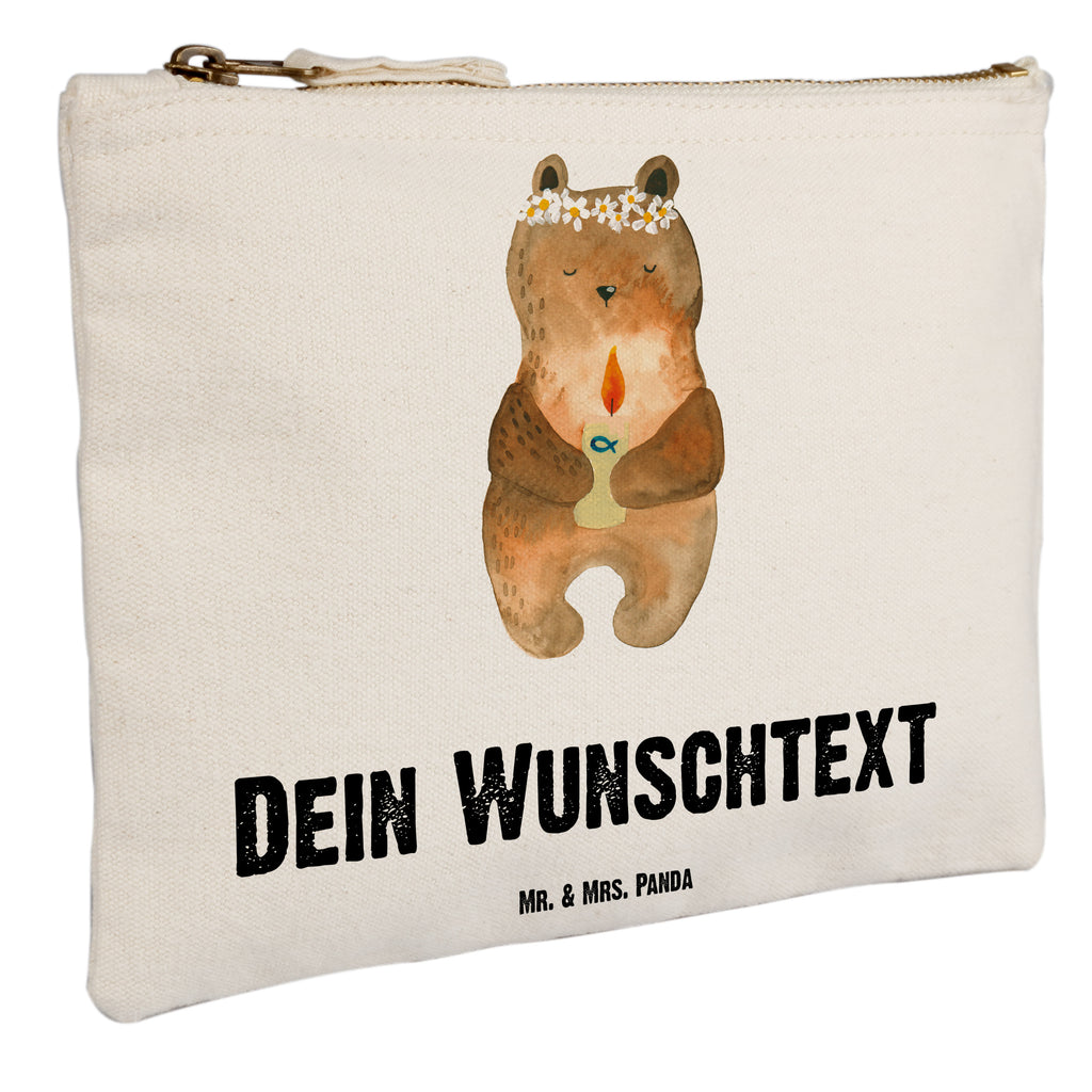 Personalisierte Schminktasche Kommunion-Bär Personalisierte Schminktasche, Personalisierte Kosmetiktasche, Personalisierter Kosmetikbeutel, Personalisiertes Stiftemäppchen, Personalisiertes Etui, Personalisierte Federmappe, Personalisierte Makeup Bag, Personalisiertes Schminketui, Personalisiertes Kosmetiketui, Personalisiertes Schlamperetui, Schminktasche mit Namen, Kosmetiktasche mit Namen, Kosmetikbeutel mit Namen, Stiftemäppchen mit Namen, Etui mit Namen, Federmappe mit Namen, Makeup Bg  mit Namen, Schminketui mit Namen, Kosmetiketui mit Namen, Schlamperetui mit Namen, Schminktasche personalisieren, Schminktasche bedrucken, Schminktasche selbst gestalten, Bär, Teddy, Teddybär, Kommunion, Gottes Segen, Taufkerze, katholisch