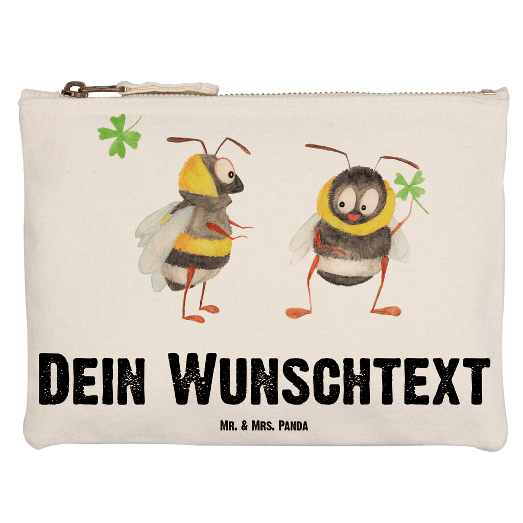 Personalisierte Schminktasche Hummeln mit Kleeblatt Personalisierte Schminktasche, Personalisierte Kosmetiktasche, Personalisierter Kosmetikbeutel, Personalisiertes Stiftemäppchen, Personalisiertes Etui, Personalisierte Federmappe, Personalisierte Makeup Bag, Personalisiertes Schminketui, Personalisiertes Kosmetiketui, Personalisiertes Schlamperetui, Schminktasche mit Namen, Kosmetiktasche mit Namen, Kosmetikbeutel mit Namen, Stiftemäppchen mit Namen, Etui mit Namen, Federmappe mit Namen, Makeup Bg  mit Namen, Schminketui mit Namen, Kosmetiketui mit Namen, Schlamperetui mit Namen, Schminktasche personalisieren, Schminktasche bedrucken, Schminktasche selbst gestalten, Tiermotive, Gute Laune, lustige Sprüche, Tiere, Hummel, Biene, Spruch positiv, Biene Deko, Spruch schön, glücklich sein, glücklich werden, Spruch fröhlich