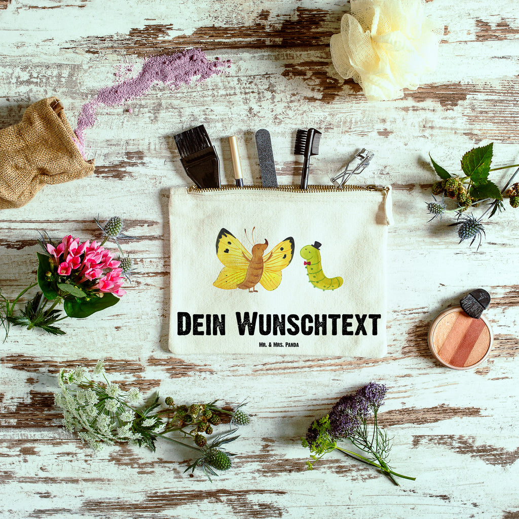 Personalisierte Schminktasche Raupe & Schmetterling Personalisierte Schminktasche, Personalisierte Kosmetiktasche, Personalisierter Kosmetikbeutel, Personalisiertes Stiftemäppchen, Personalisiertes Etui, Personalisierte Federmappe, Personalisierte Makeup Bag, Personalisiertes Schminketui, Personalisiertes Kosmetiketui, Personalisiertes Schlamperetui, Schminktasche mit Namen, Kosmetiktasche mit Namen, Kosmetikbeutel mit Namen, Stiftemäppchen mit Namen, Etui mit Namen, Federmappe mit Namen, Makeup Bg  mit Namen, Schminketui mit Namen, Kosmetiketui mit Namen, Schlamperetui mit Namen, Schminktasche personalisieren, Schminktasche bedrucken, Schminktasche selbst gestalten, süße Tiermotive, gute Laune, lustige Sprüche, Tiere, Raupe, Schmetterling, Zitronenfalter, Entwicklung, Erwachsen werden, Kokon, Hut, Hütchen, Schönheit, Aufwachsen