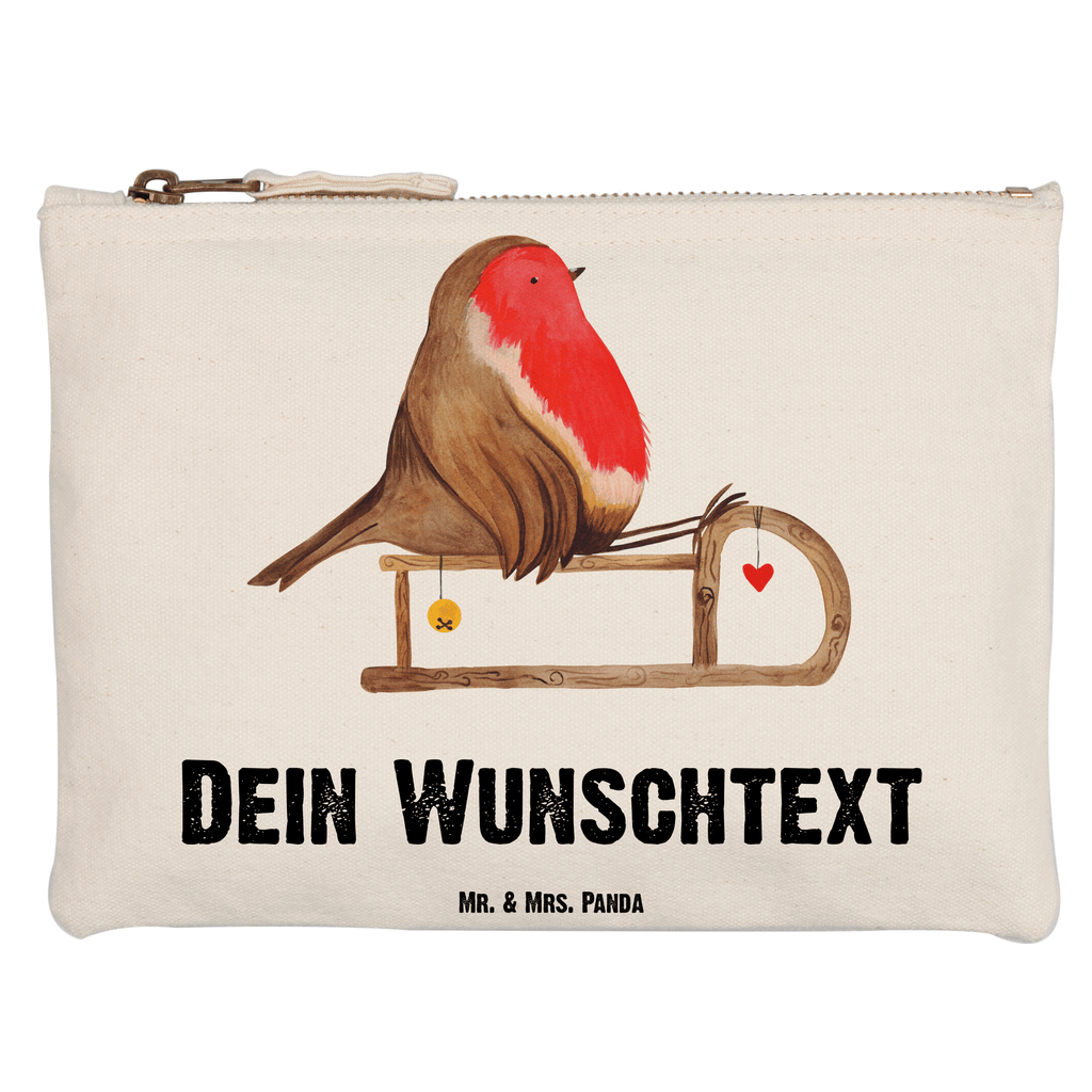 Personalisierte Schminktasche Rotkehlchen Schlitten Personalisierte Schminktasche, Personalisierte Kosmetiktasche, Personalisierter Kosmetikbeutel, Personalisiertes Stiftemäppchen, Personalisiertes Etui, Personalisierte Federmappe, Personalisierte Makeup Bag, Personalisiertes Schminketui, Personalisiertes Kosmetiketui, Personalisiertes Schlamperetui, Schminktasche mit Namen, Kosmetiktasche mit Namen, Kosmetikbeutel mit Namen, Stiftemäppchen mit Namen, Etui mit Namen, Federmappe mit Namen, Makeup Bg  mit Namen, Schminketui mit Namen, Kosmetiketui mit Namen, Schlamperetui mit Namen, Schminktasche personalisieren, Schminktasche bedrucken, Schminktasche selbst gestalten, Winter, Weihnachten, Weihnachtsdeko, Nikolaus, Advent, Heiligabend, Wintermotiv, Schlitten, Vogel
