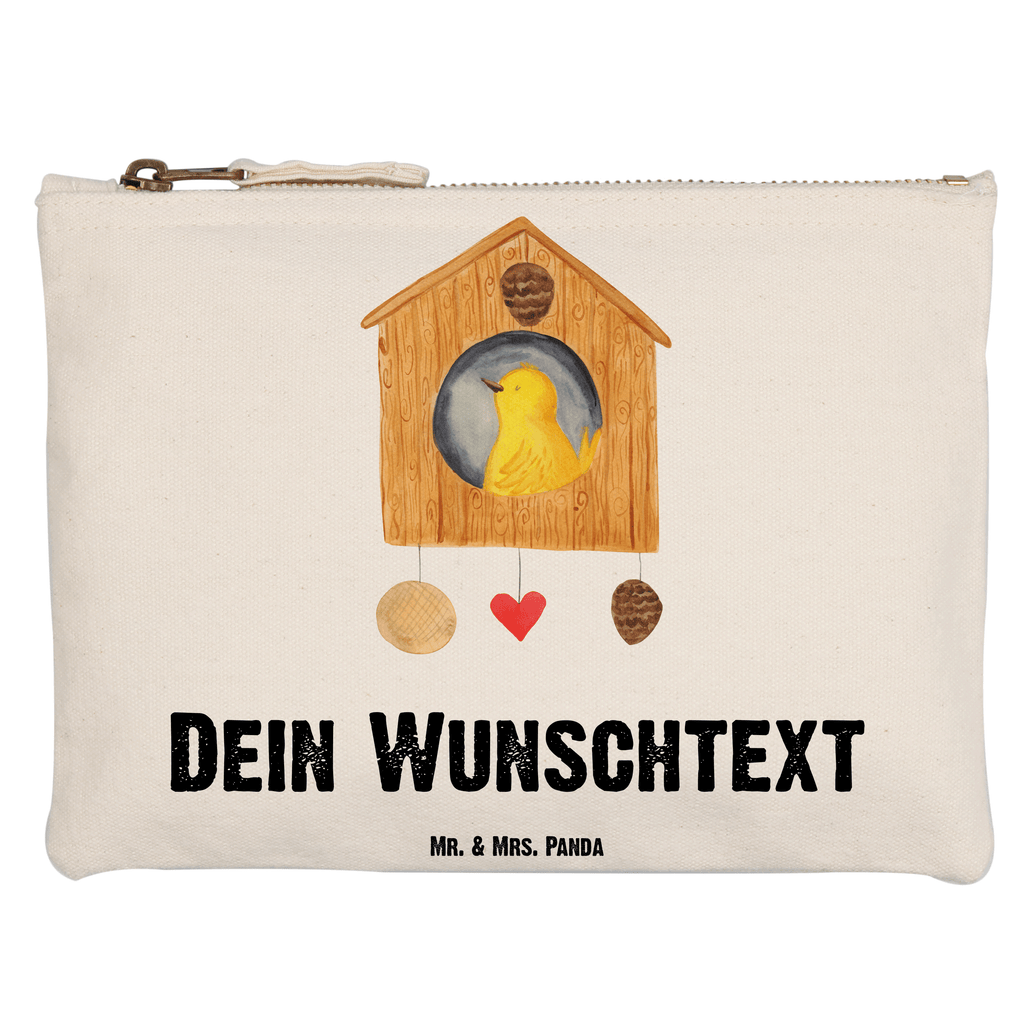 Personalisierte Schminktasche Vogelhaus sweet Home Personalisierte Schminktasche, Personalisierte Kosmetiktasche, Personalisierter Kosmetikbeutel, Personalisiertes Stiftemäppchen, Personalisiertes Etui, Personalisierte Federmappe, Personalisierte Makeup Bag, Personalisiertes Schminketui, Personalisiertes Kosmetiketui, Personalisiertes Schlamperetui, Schminktasche mit Namen, Kosmetiktasche mit Namen, Kosmetikbeutel mit Namen, Stiftemäppchen mit Namen, Etui mit Namen, Federmappe mit Namen, Makeup Bg  mit Namen, Schminketui mit Namen, Kosmetiketui mit Namen, Schlamperetui mit Namen, Schminktasche personalisieren, Schminktasche bedrucken, Schminktasche selbst gestalten, süße Tiermotive, gute Laune, lustige Sprüche, Tiere, Vogelhaus, Vogel, Home sweet Home, Einzug, Umzug, Geschenk, Einzugsgeschenk, Hausbau, Haus