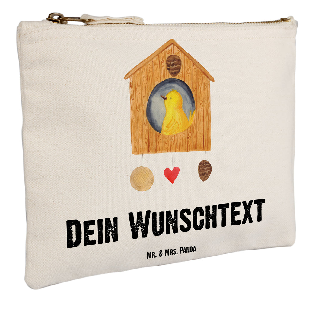 Personalisierte Schminktasche Vogelhaus sweet Home Personalisierte Schminktasche, Personalisierte Kosmetiktasche, Personalisierter Kosmetikbeutel, Personalisiertes Stiftemäppchen, Personalisiertes Etui, Personalisierte Federmappe, Personalisierte Makeup Bag, Personalisiertes Schminketui, Personalisiertes Kosmetiketui, Personalisiertes Schlamperetui, Schminktasche mit Namen, Kosmetiktasche mit Namen, Kosmetikbeutel mit Namen, Stiftemäppchen mit Namen, Etui mit Namen, Federmappe mit Namen, Makeup Bg  mit Namen, Schminketui mit Namen, Kosmetiketui mit Namen, Schlamperetui mit Namen, Schminktasche personalisieren, Schminktasche bedrucken, Schminktasche selbst gestalten, süße Tiermotive, gute Laune, lustige Sprüche, Tiere, Vogelhaus, Vogel, Home sweet Home, Einzug, Umzug, Geschenk, Einzugsgeschenk, Hausbau, Haus