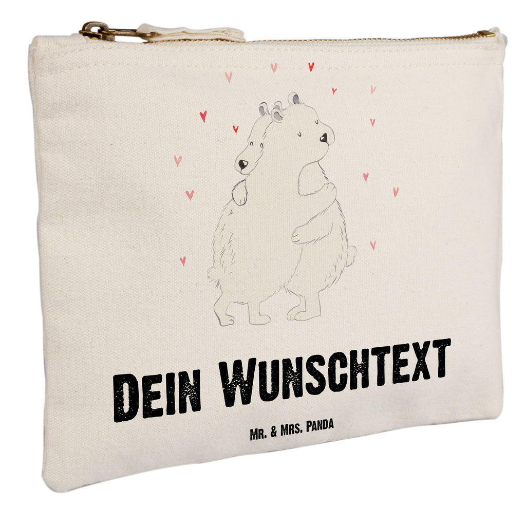 Personalisierte Schminktasche Eisbär Umarmen Personalisierte Schminktasche, Personalisierte Kosmetiktasche, Personalisierter Kosmetikbeutel, Personalisiertes Stiftemäppchen, Personalisiertes Etui, Personalisierte Federmappe, Personalisierte Makeup Bag, Personalisiertes Schminketui, Personalisiertes Kosmetiketui, Personalisiertes Schlamperetui, Schminktasche mit Namen, Kosmetiktasche mit Namen, Kosmetikbeutel mit Namen, Stiftemäppchen mit Namen, Etui mit Namen, Federmappe mit Namen, Makeup Bg  mit Namen, Schminketui mit Namen, Kosmetiketui mit Namen, Schlamperetui mit Namen, Schminktasche personalisieren, Schminktasche bedrucken, Schminktasche selbst gestalten, süße Tiermotive, gute Laune, lustige Sprüche, Tiere