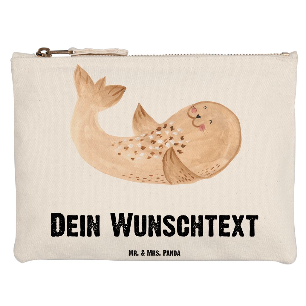 Personalisierte Schminktasche Robbe liegend Personalisierte Schminktasche, Personalisierte Kosmetiktasche, Personalisierter Kosmetikbeutel, Personalisiertes Stiftemäppchen, Personalisiertes Etui, Personalisierte Federmappe, Personalisierte Makeup Bag, Personalisiertes Schminketui, Personalisiertes Kosmetiketui, Personalisiertes Schlamperetui, Schminktasche mit Namen, Kosmetiktasche mit Namen, Kosmetikbeutel mit Namen, Stiftemäppchen mit Namen, Etui mit Namen, Federmappe mit Namen, Makeup Bg  mit Namen, Schminketui mit Namen, Kosmetiketui mit Namen, Schlamperetui mit Namen, Schminktasche personalisieren, Schminktasche bedrucken, Schminktasche selbst gestalten, süße Tiermotive, gute Laune, lustige Sprüche, Tiere, Robbe, Robben, Seehund, Strand, Meerestier, Ostsee, Nordsee, Lachen, Freude