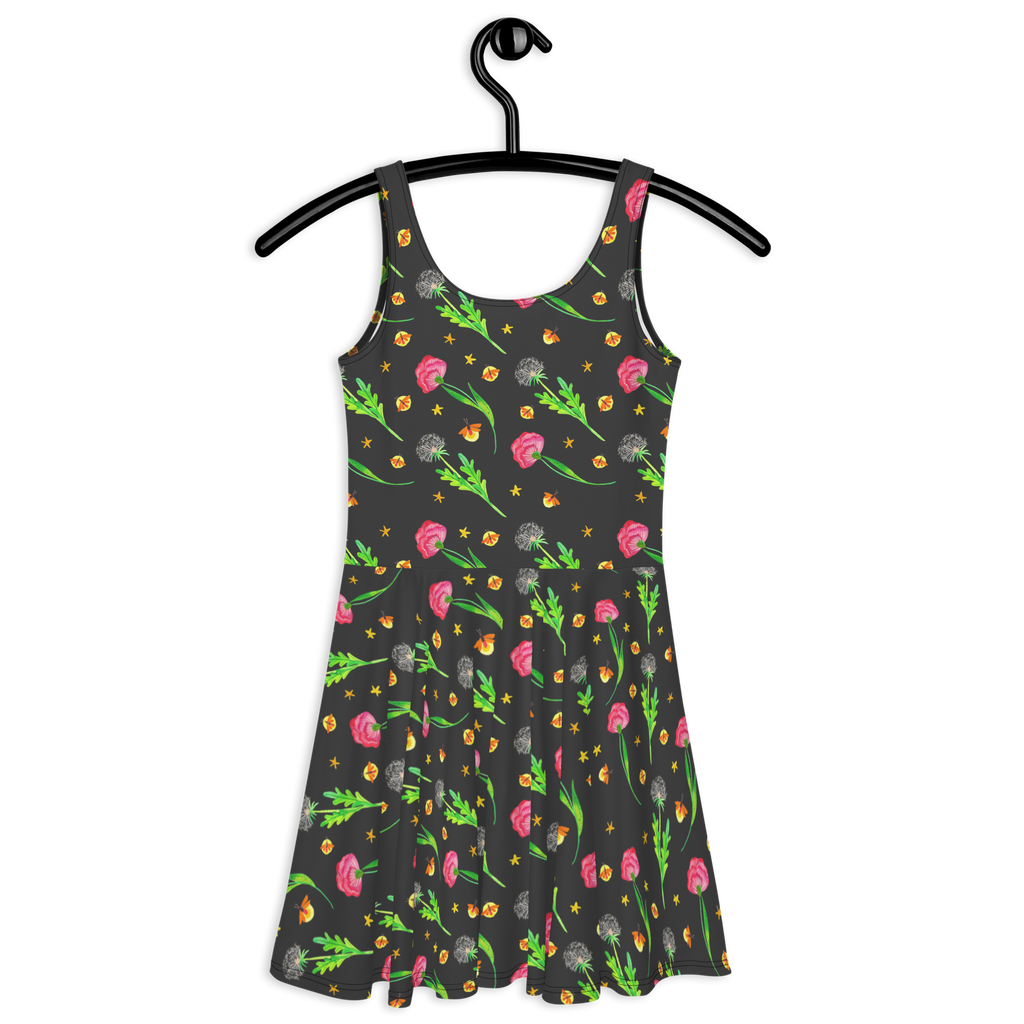 Sommerkleid Glühwürmchen Design Glühwürmchen, Muster, Blumen, Pusteblumen Sommerkleid, Kleid, Skaterkleid  