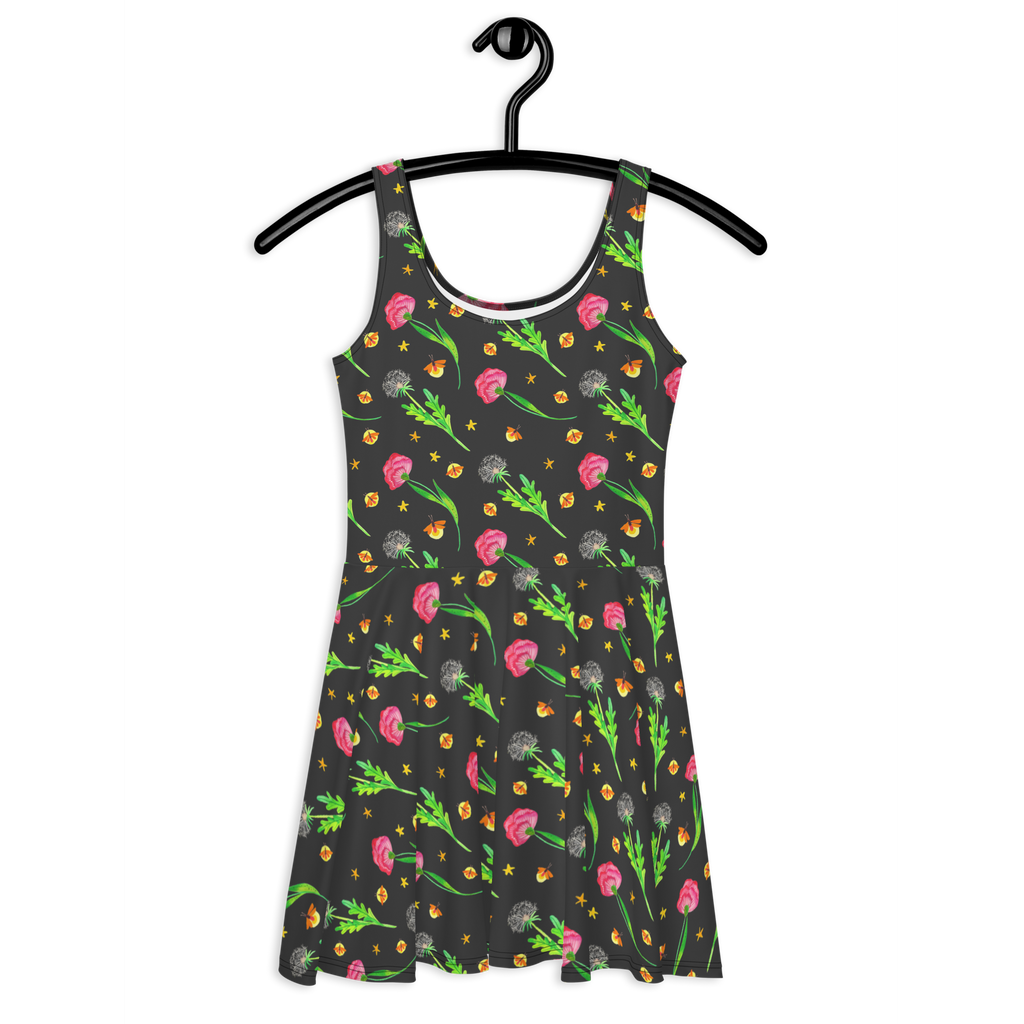 Sommerkleid Glühwürmchen Design Glühwürmchen, Muster, Blumen, Pusteblumen Sommerkleid, Kleid, Skaterkleid  