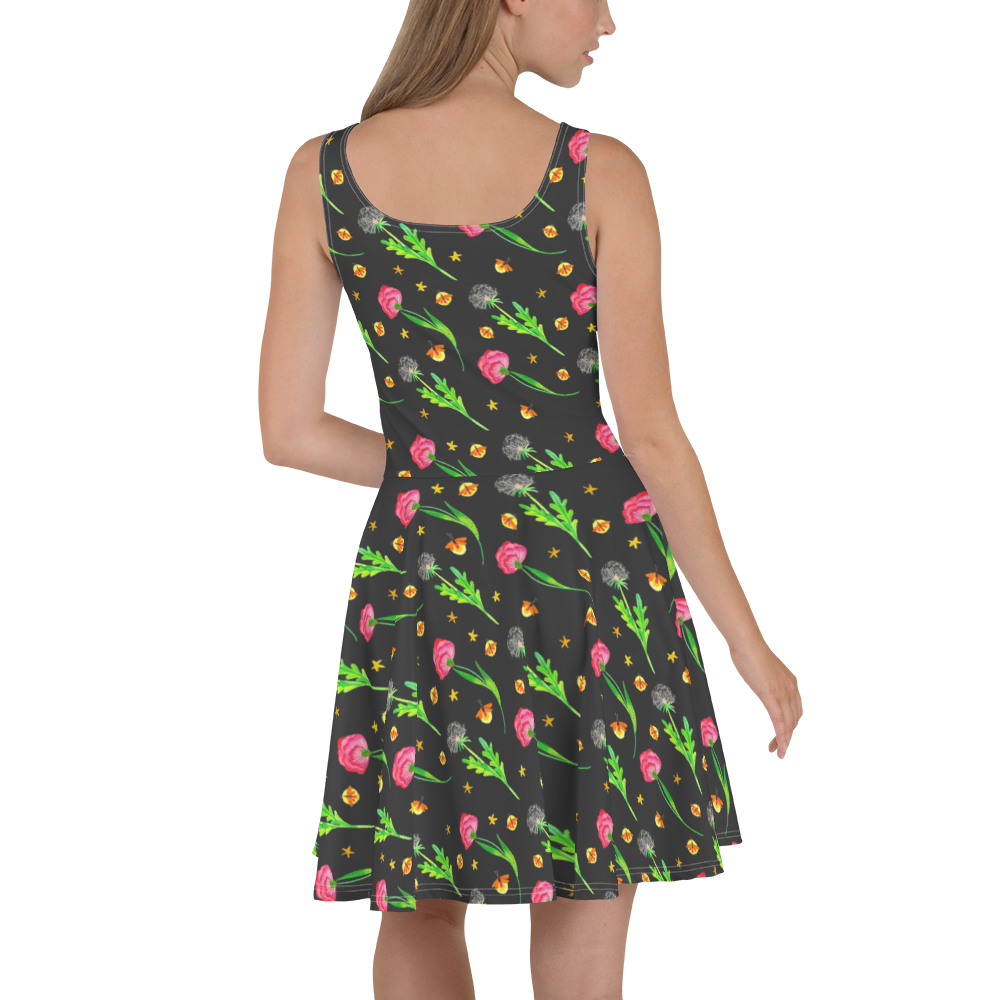 Sommerkleid Glühwürmchen Design Glühwürmchen, Muster, Blumen, Pusteblumen Sommerkleid, Kleid, Skaterkleid  