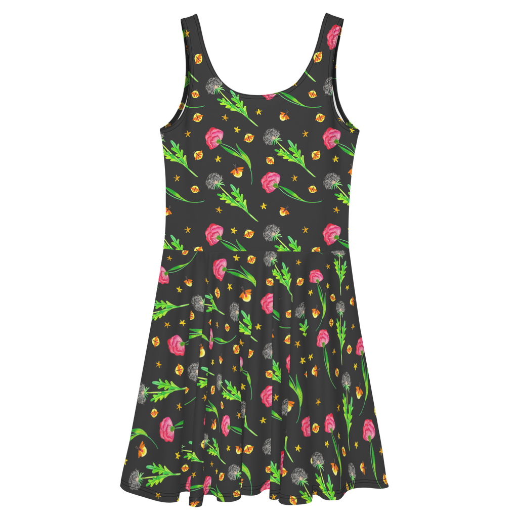 Sommerkleid Glühwürmchen Design Glühwürmchen, Muster, Blumen, Pusteblumen Sommerkleid, Kleid, Skaterkleid  