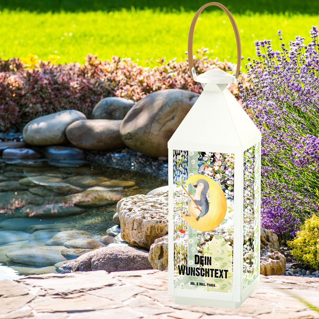 Personalisierte Deko Laterne Pinguin Mond Gartenlampe, Gartenleuchte, Gartendekoration, Gartenlicht, Laterne  kleine Laternen, XXL Laternen, Laterne groß, Pinguin, Pinguine, Spruch, schlafen, Nachtruhe, Einschlafen, Schlafzimmer, Schlafstörungen, Gästezimmer