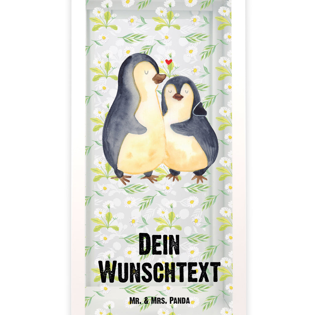 Personalisierte Deko Laterne Pinguin umarmend Gartenlampe, Gartenleuchte, Gartendekoration, Gartenlicht, Laterne  kleine Laternen, XXL Laternen, Laterne groß, Pinguin, Liebe, Liebespaar, Liebesbeweis, Liebesgeschenk, Verlobung, Jahrestag, Hochzeitstag, Hochzeit, Hochzeitsgeschenk