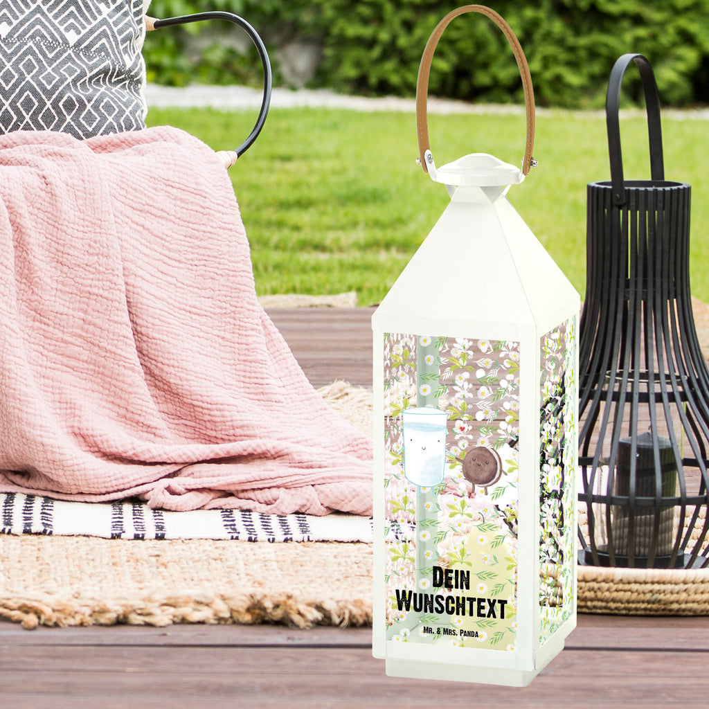 Personalisierte Deko Laterne Milch & Keks Gartenlampe, Gartenleuchte, Gartendekoration, Gartenlicht, Laterne  kleine Laternen, XXL Laternen, Laterne groß, süße Tiermotive, gute Laune, lustige Sprüche, Tiere, Milk, Cookie, Milch, Keks, Kekse, Kaffee, Einladung Frühstück, Motiv süß, romantisch, perfektes Paar