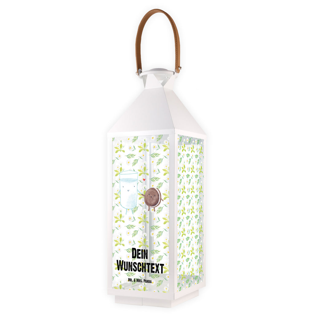 Personalisierte Deko Laterne Milch & Keks Gartenlampe, Gartenleuchte, Gartendekoration, Gartenlicht, Laterne  kleine Laternen, XXL Laternen, Laterne groß, süße Tiermotive, gute Laune, lustige Sprüche, Tiere, Milk, Cookie, Milch, Keks, Kekse, Kaffee, Einladung Frühstück, Motiv süß, romantisch, perfektes Paar