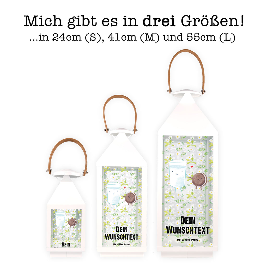 Personalisierte Deko Laterne Milch & Keks Gartenlampe, Gartenleuchte, Gartendekoration, Gartenlicht, Laterne  kleine Laternen, XXL Laternen, Laterne groß, süße Tiermotive, gute Laune, lustige Sprüche, Tiere, Milk, Cookie, Milch, Keks, Kekse, Kaffee, Einladung Frühstück, Motiv süß, romantisch, perfektes Paar