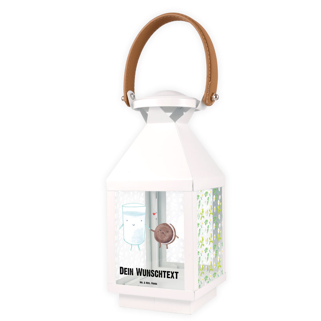 Personalisierte Deko Laterne Milch & Keks Gartenlampe, Gartenleuchte, Gartendekoration, Gartenlicht, Laterne  kleine Laternen, XXL Laternen, Laterne groß, süße Tiermotive, gute Laune, lustige Sprüche, Tiere, Milk, Cookie, Milch, Keks, Kekse, Kaffee, Einladung Frühstück, Motiv süß, romantisch, perfektes Paar