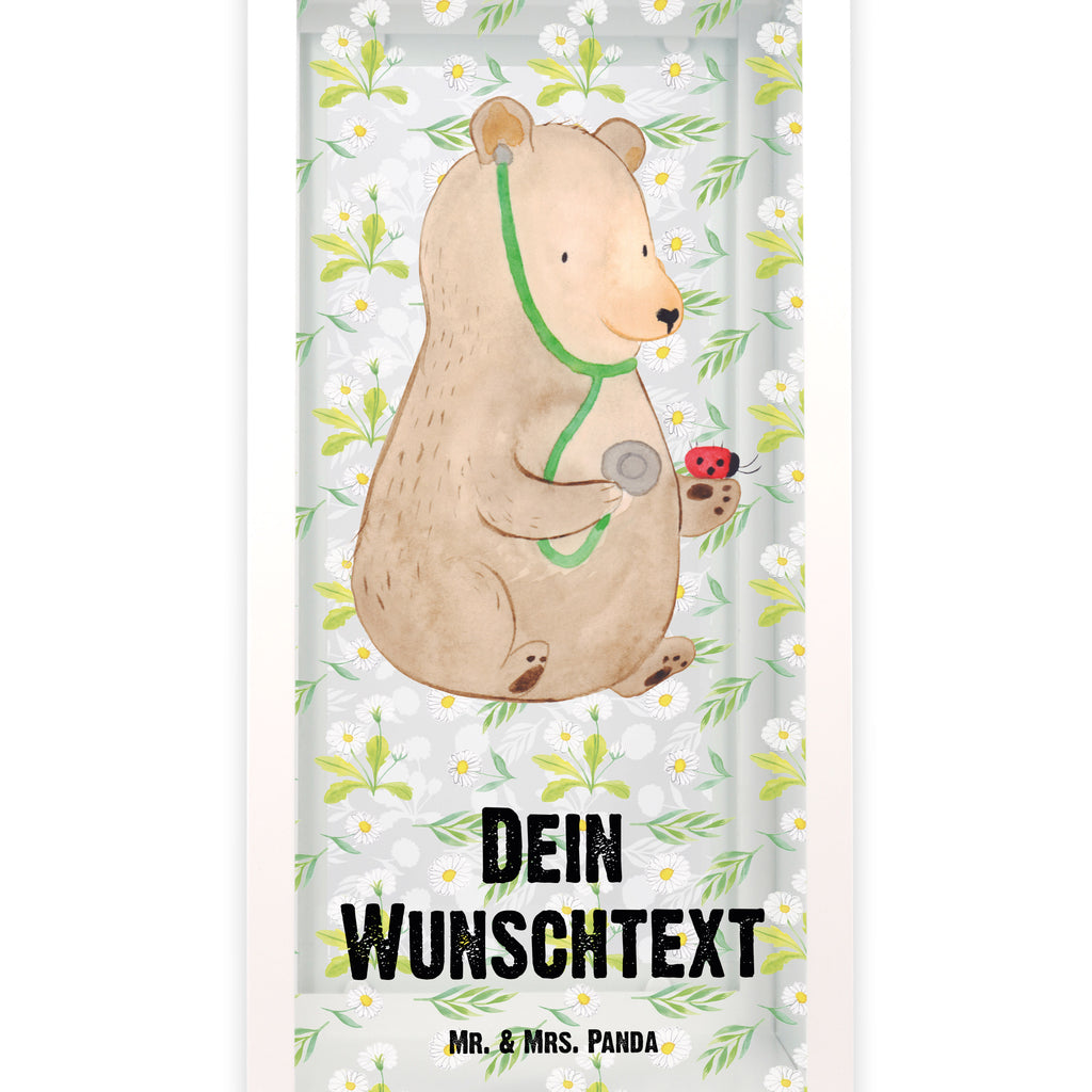 Personalisierte Deko Laterne Bär Arzt Gartenlampe, Gartenleuchte, Gartendekoration, Gartenlicht, Laterne  kleine Laternen, XXL Laternen, Laterne groß, Bär, Teddy, Teddybär, Arzt, Ärztin, Doktor, Professor, Doktorin, Professorin