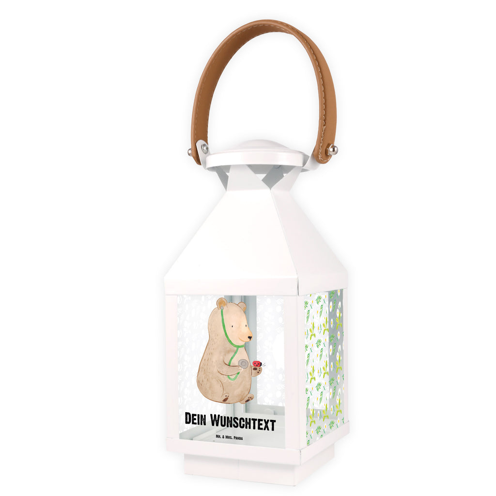 Personalisierte Deko Laterne Bär Arzt Gartenlampe, Gartenleuchte, Gartendekoration, Gartenlicht, Laterne  kleine Laternen, XXL Laternen, Laterne groß, Bär, Teddy, Teddybär, Arzt, Ärztin, Doktor, Professor, Doktorin, Professorin