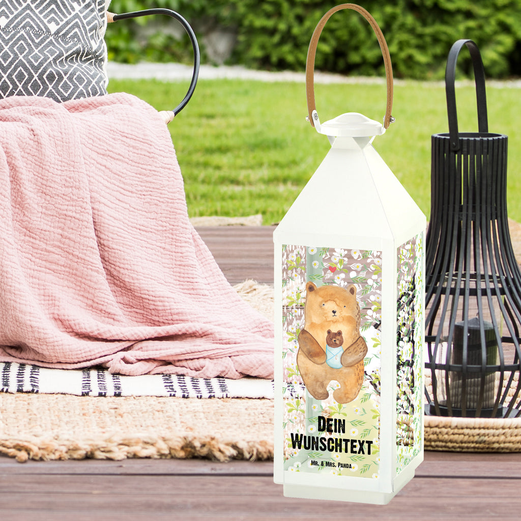 Personalisierte Deko Laterne Bär mit Baby Gartenlampe, Gartenleuchte, Gartendekoration, Gartenlicht, Laterne  kleine Laternen, XXL Laternen, Laterne groß, Bär, Teddy, Teddybär, Eltern, Mutter, Baby, Taufe, Geburt, Nichte, Neffe, Enkel, Enkelin, Täufling, Geburtstag, Glückwunsch
