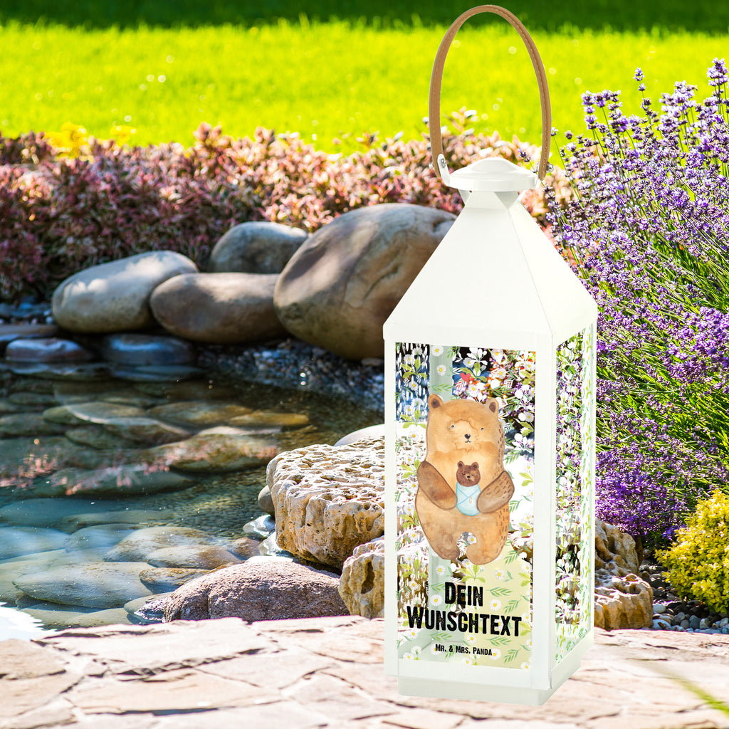 Personalisierte Deko Laterne Bär mit Baby Gartenlampe, Gartenleuchte, Gartendekoration, Gartenlicht, Laterne  kleine Laternen, XXL Laternen, Laterne groß, Bär, Teddy, Teddybär, Eltern, Mutter, Baby, Taufe, Geburt, Nichte, Neffe, Enkel, Enkelin, Täufling, Geburtstag, Glückwunsch