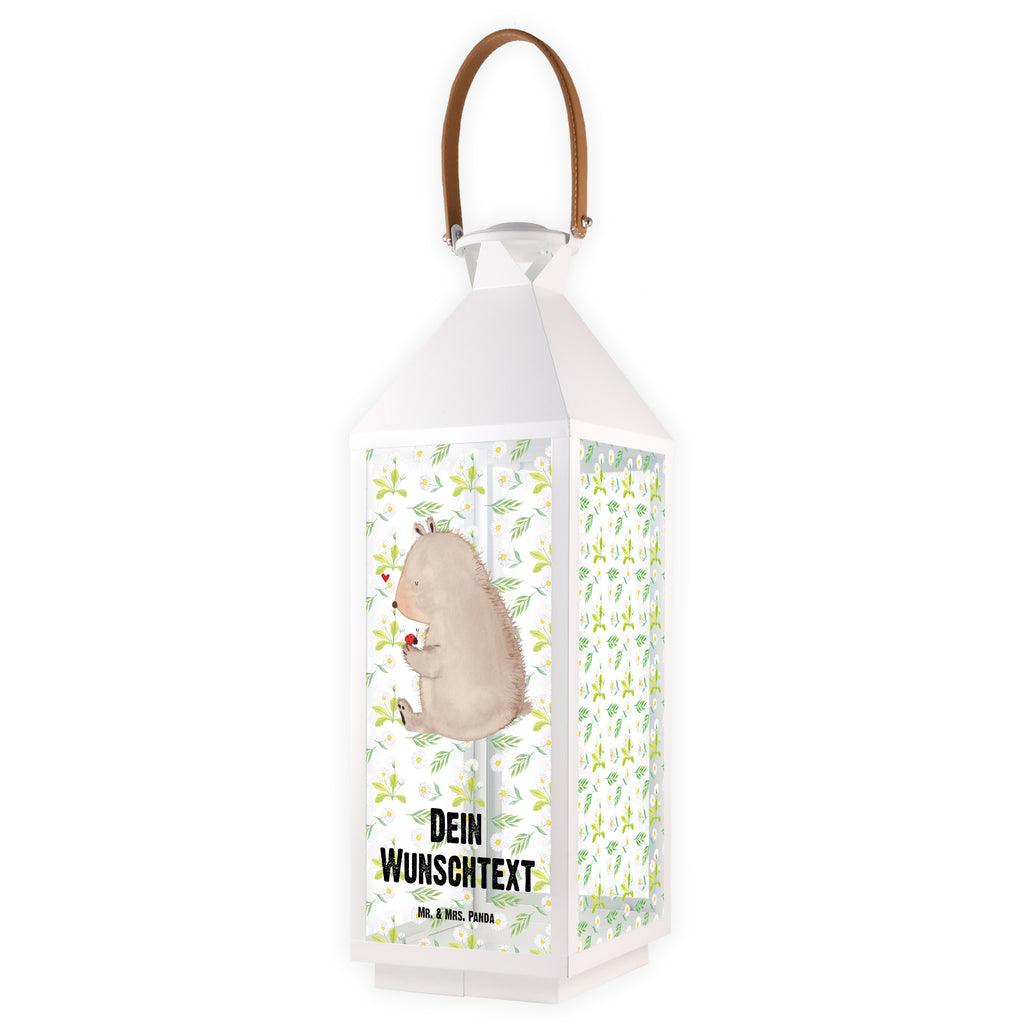 Personalisierte Deko Laterne Bär mit Marienkäfer Gartenlampe, Gartenleuchte, Gartendekoration, Gartenlicht, Laterne  kleine Laternen, XXL Laternen, Laterne groß, Bär, Teddy, Teddybär, Marienkäfer, Liebe, Freiheit, Motivation, Das Leben ist schön