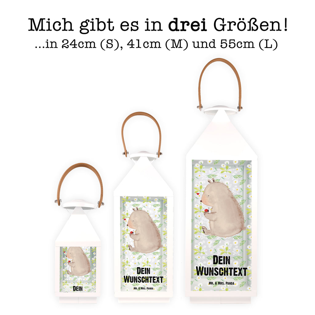 Personalisierte Deko Laterne Bär mit Marienkäfer Gartenlampe, Gartenleuchte, Gartendekoration, Gartenlicht, Laterne  kleine Laternen, XXL Laternen, Laterne groß, Bär, Teddy, Teddybär, Marienkäfer, Liebe, Freiheit, Motivation, Das Leben ist schön